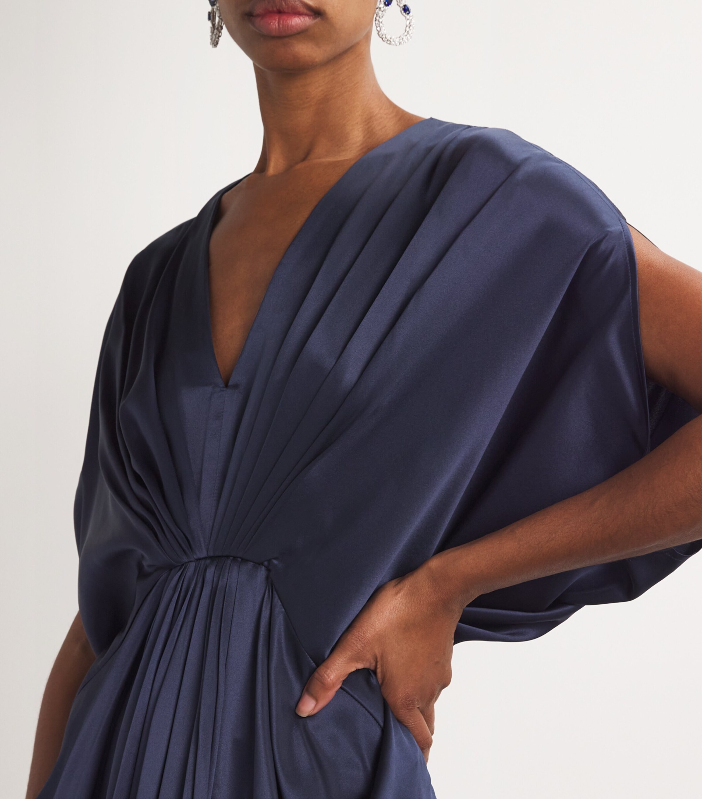 Silk Hiroko Gown NAVY Image 6