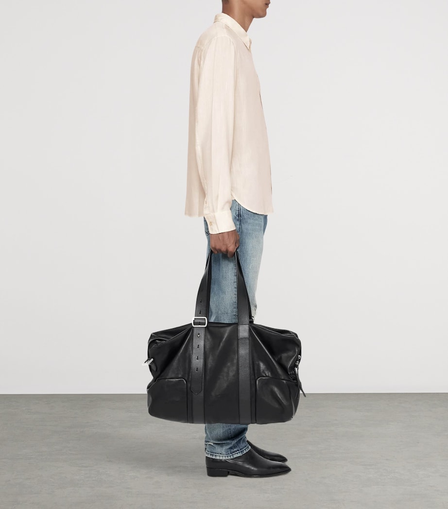 AllSaints Mens Ward Shirt Cream Taupe Image 4