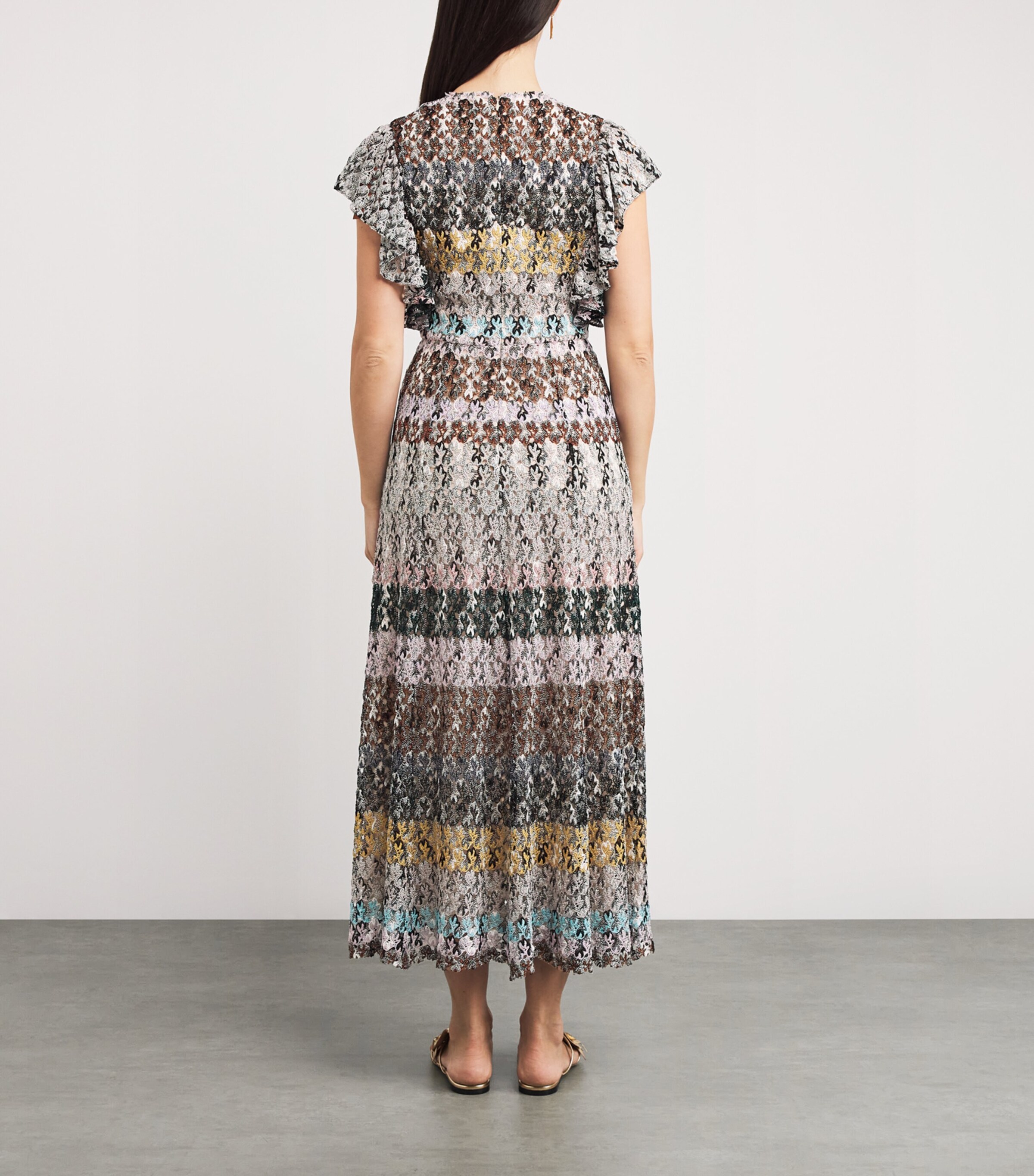 Missoni Womens Crochet Stripe Maxi Dress Multicolor Image 3
