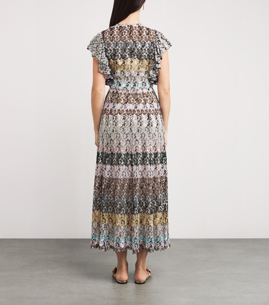 Crochet Stripe Maxi Dress SM9QX MULTICOLOR Image 3