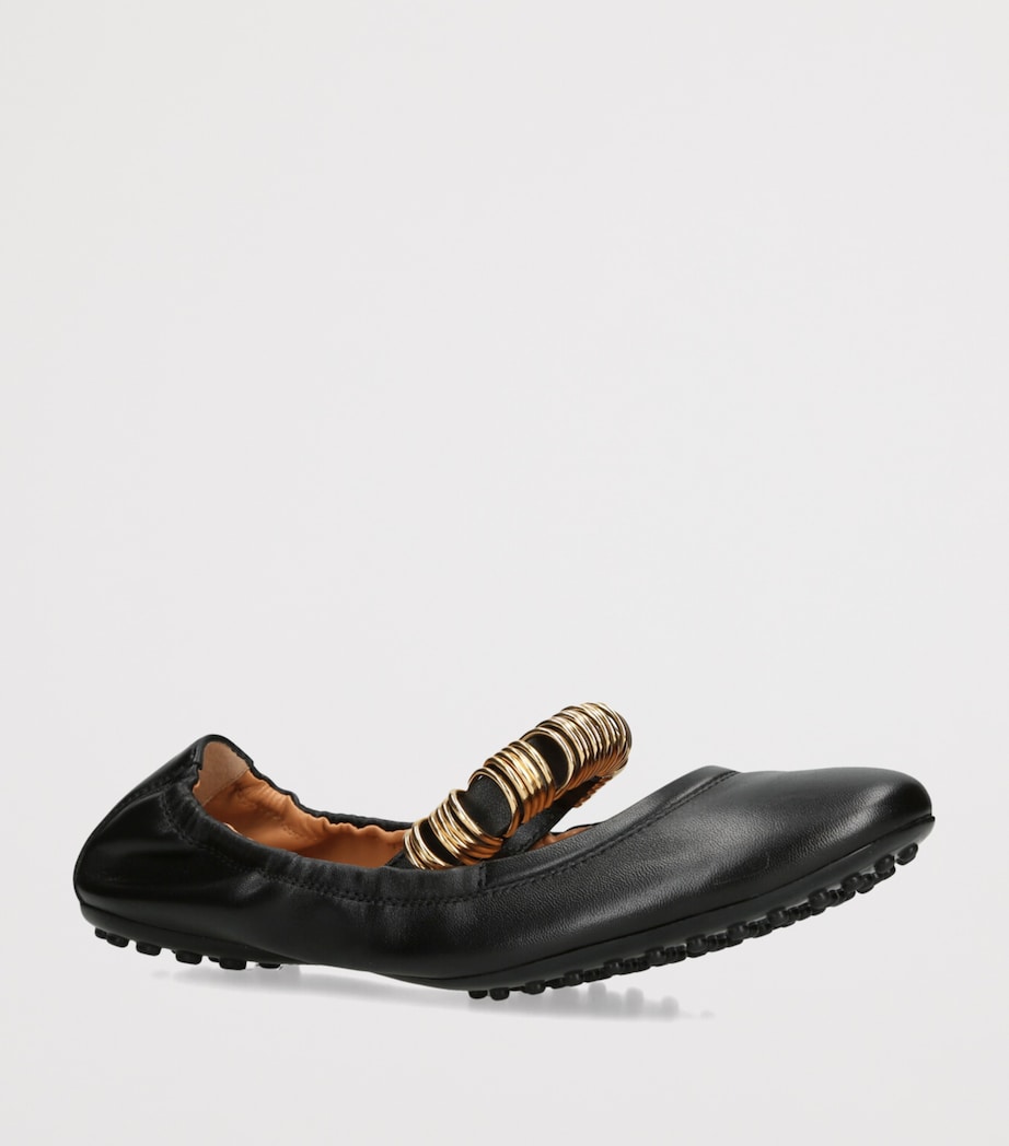 Leather Ballet Flats BLACK Image 4