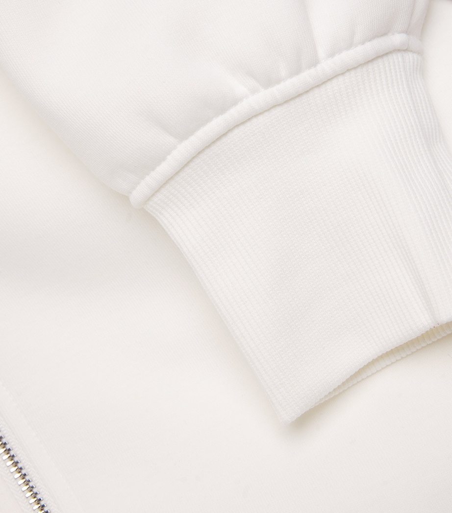 MM Womens Cotton-Silk-Blend Zip-Up Sweatshirt White Image 6