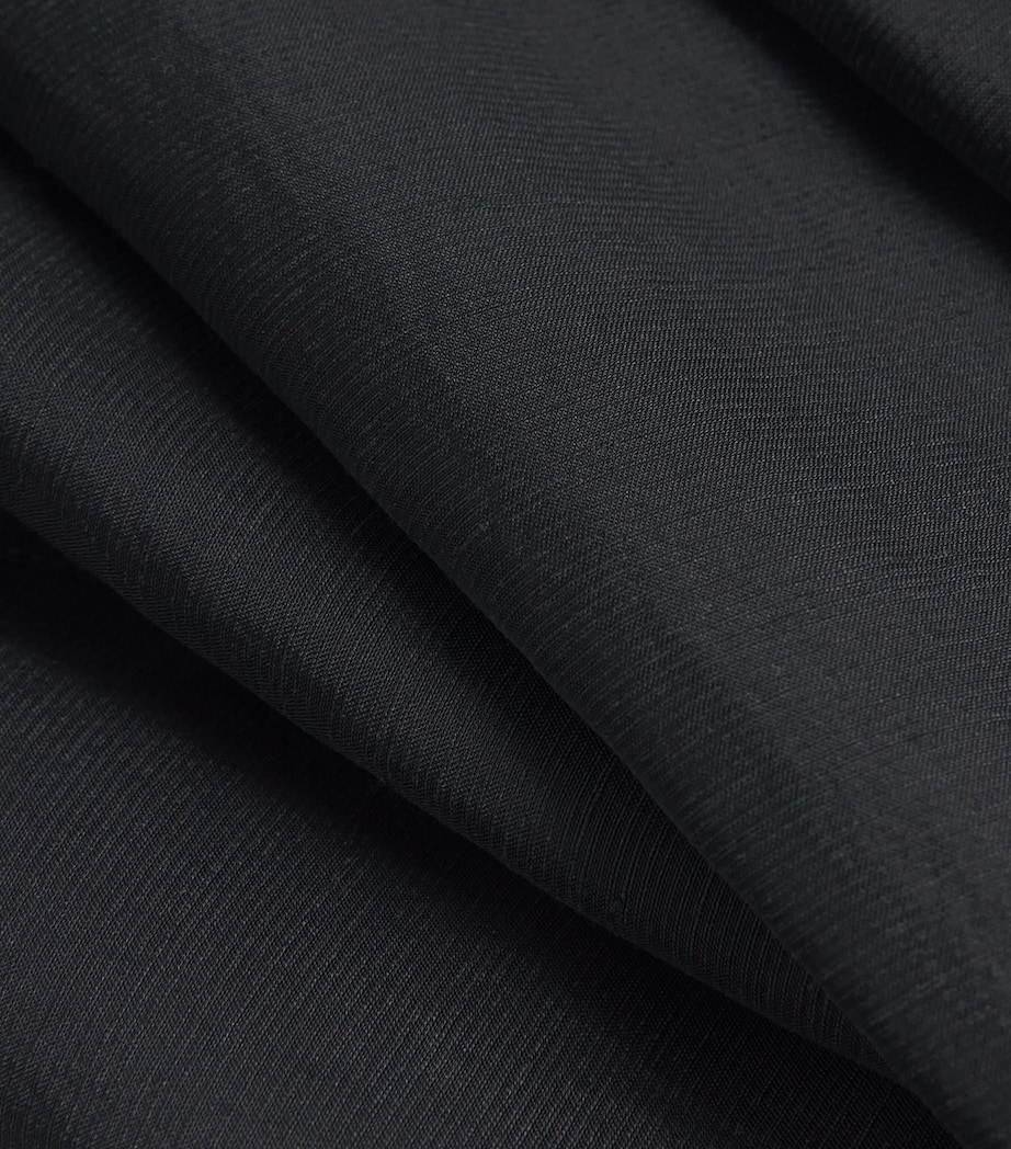 Balloon-Sleeve Midi Dress 001 BLACK Image 5