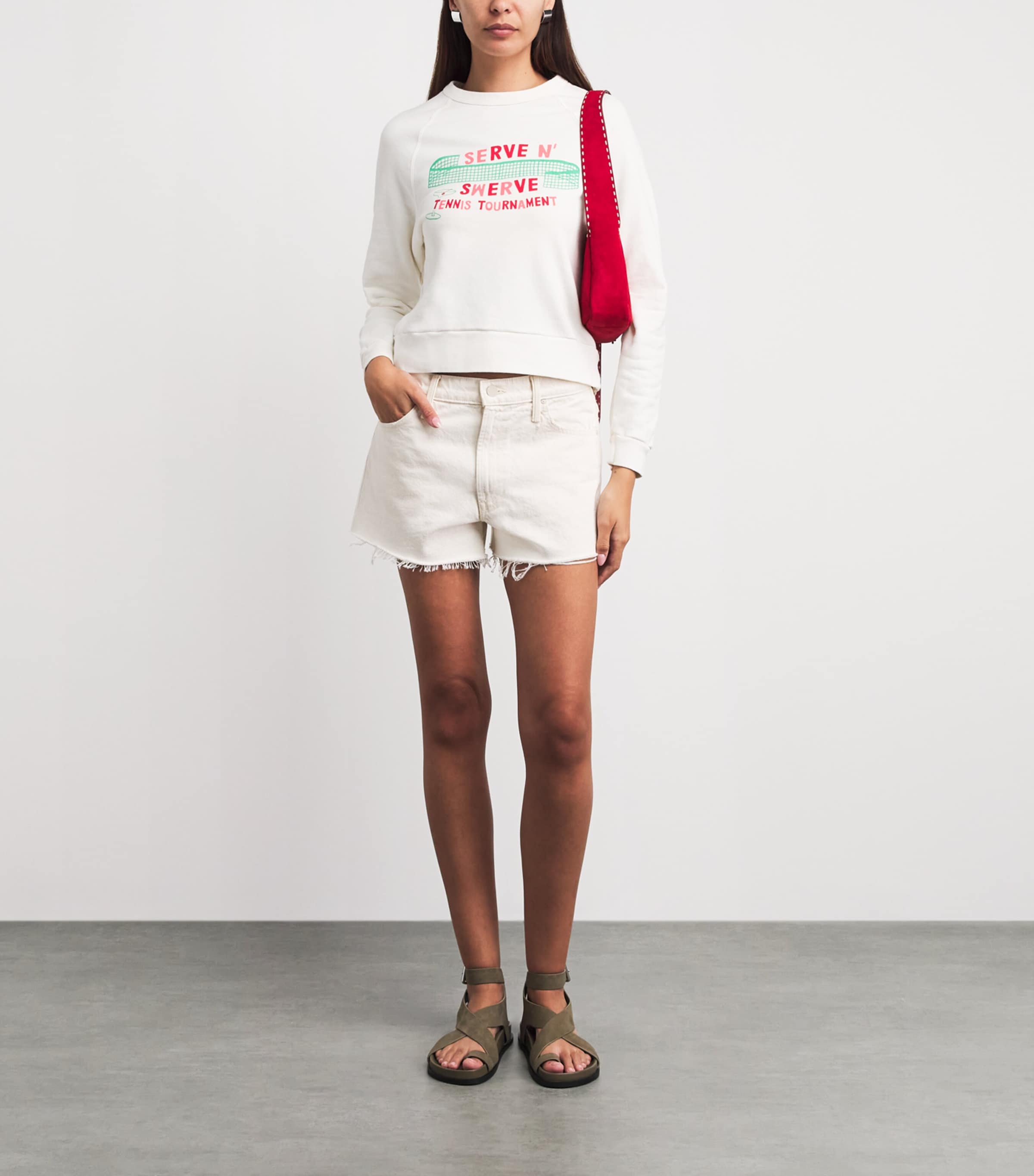MOTHER Womens Cotton Itty Concert Sweater Serve N Swerve Image 2