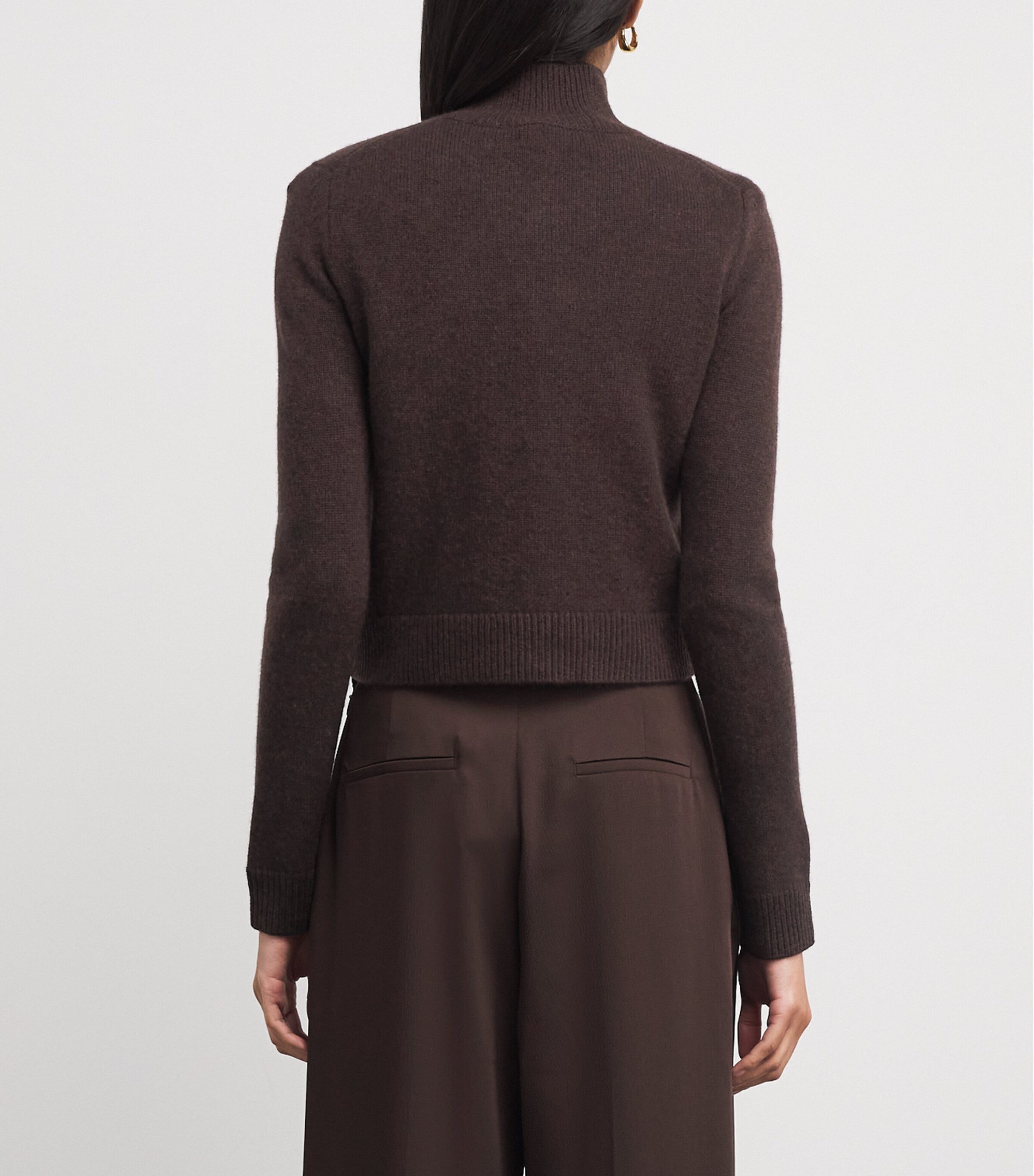 ME+EM Womens Cashmere High-Neck Sweater Warm Chocolate Image 4