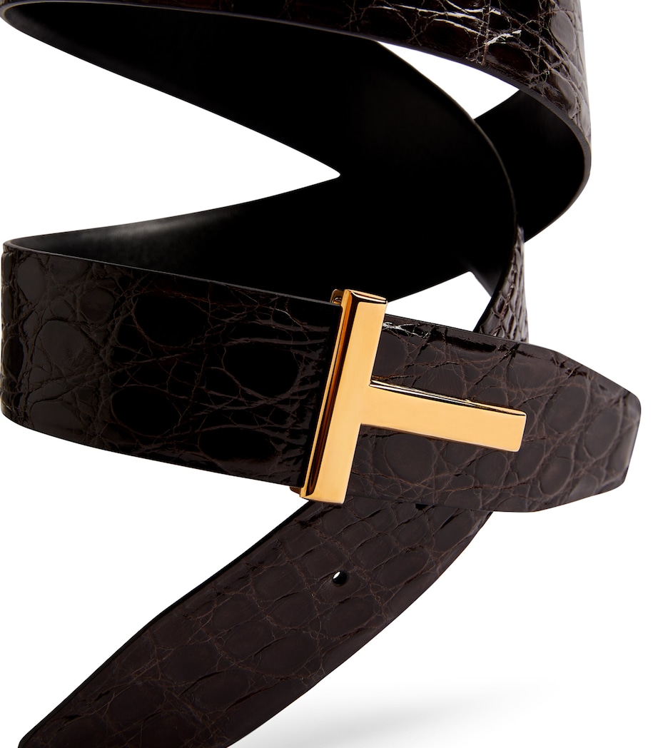 Leather Reversible T Icon Belt 1B023 Image 7