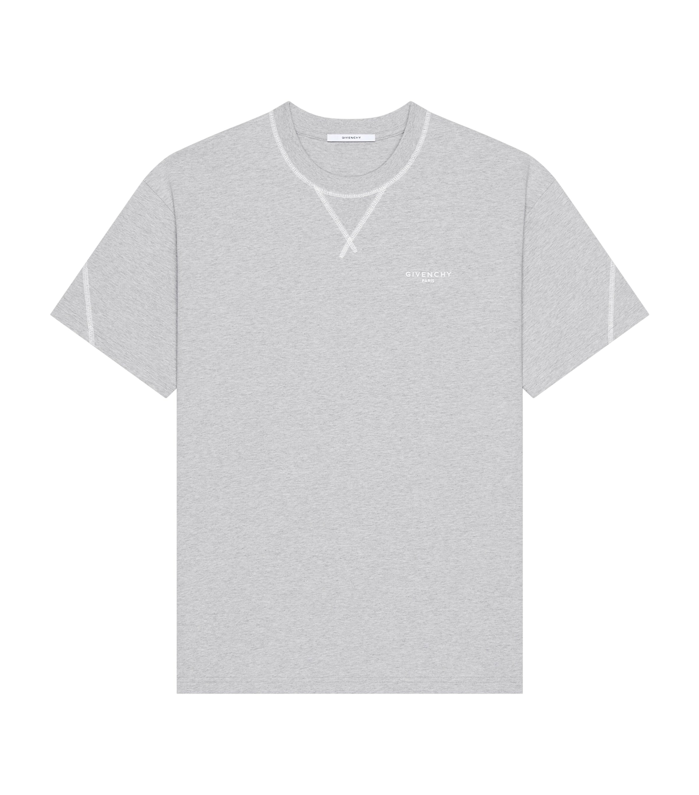 Givenchy Mens Cotton Contrast-Stitch Logo T-Shirt Image 1