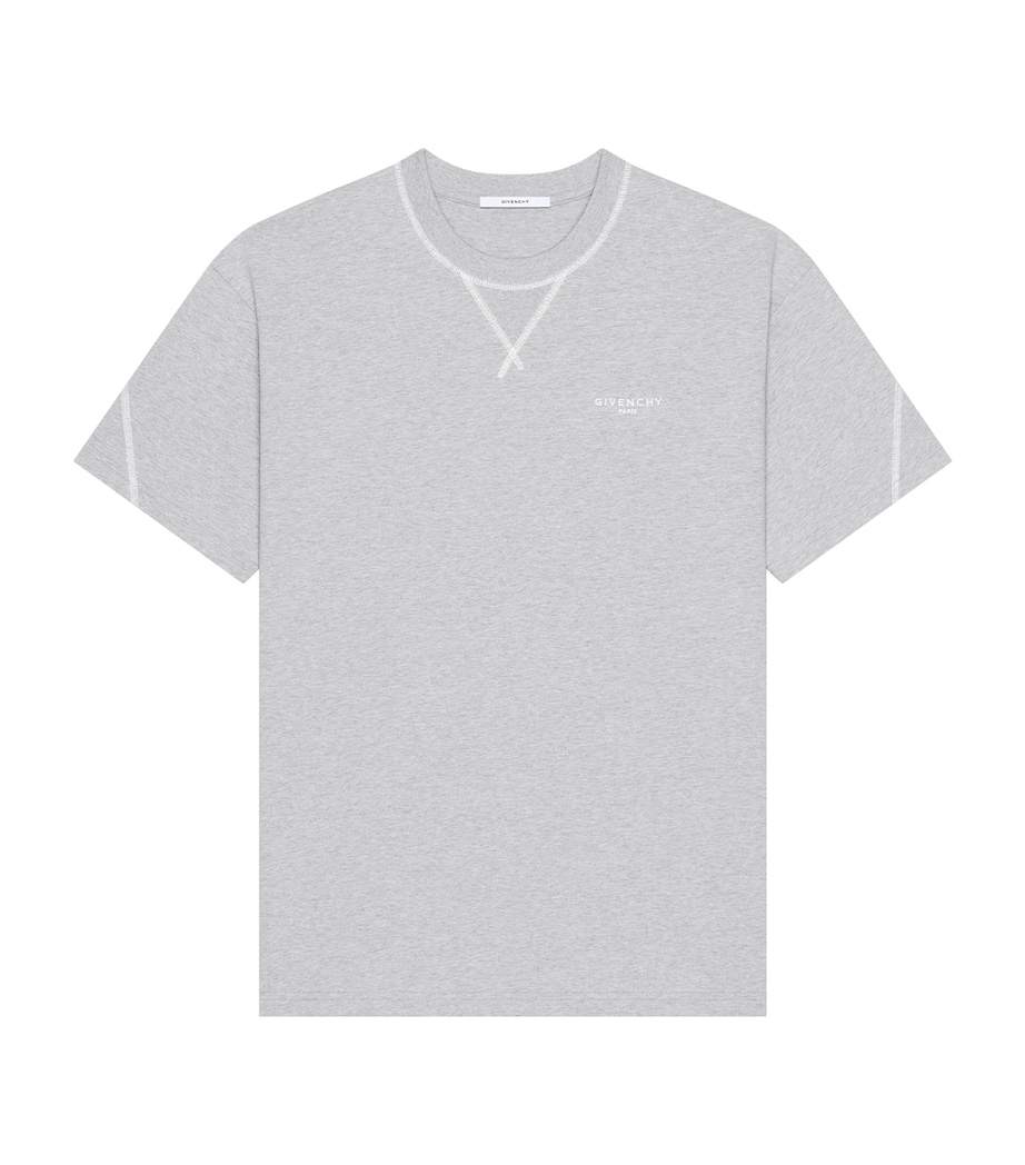 Givenchy Mens Cotton Contrast-Stitch Logo T-Shirt Image 1