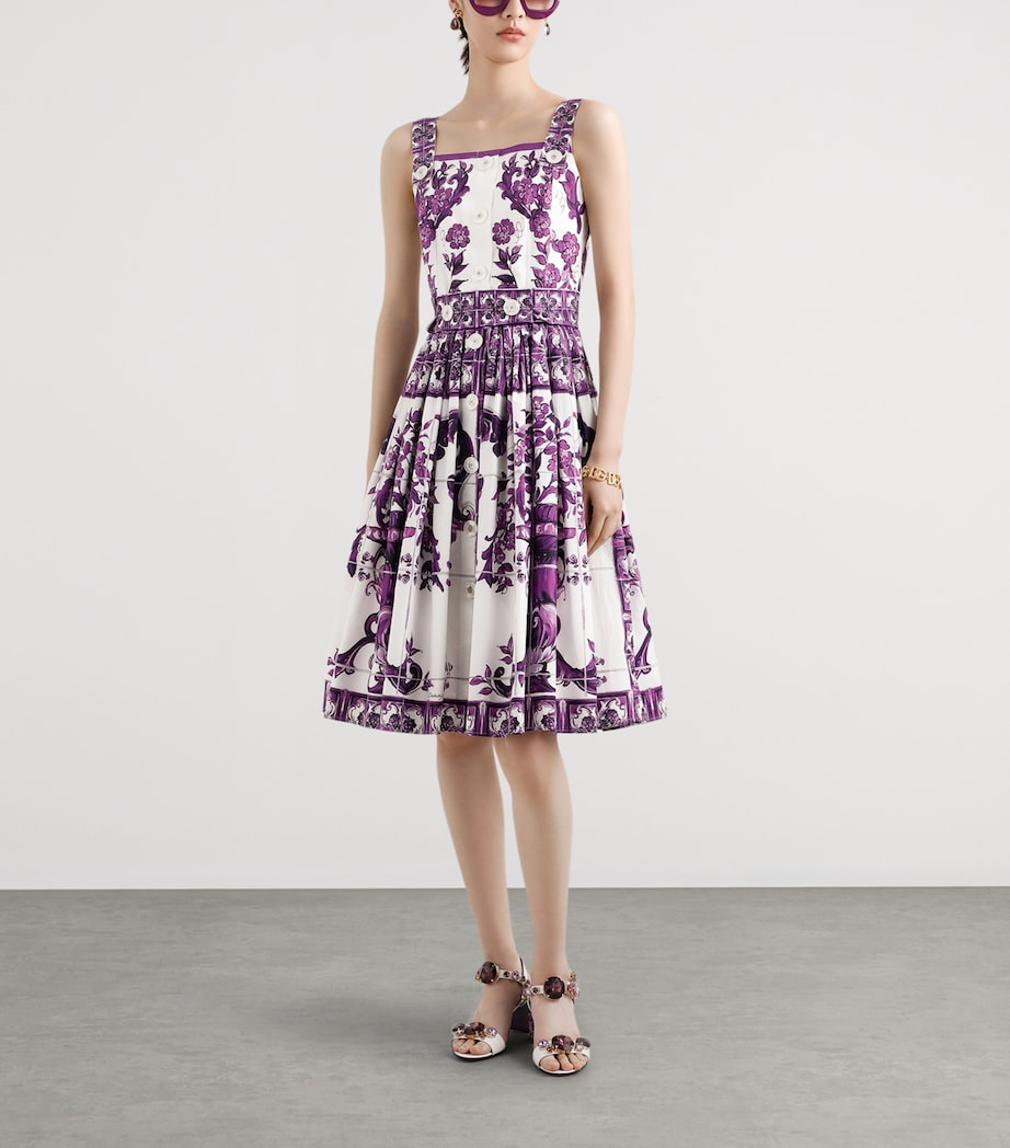 Cotton Majolica Print Mini Dress IP3TN-MIX MAIOLICA V Image 2