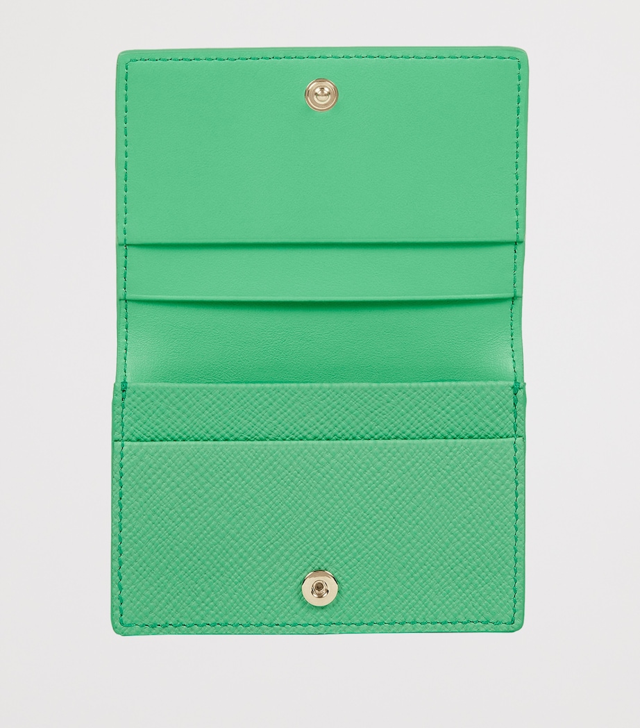 Smythson Leather Panama Folded Card Holder Shamrock Image 2