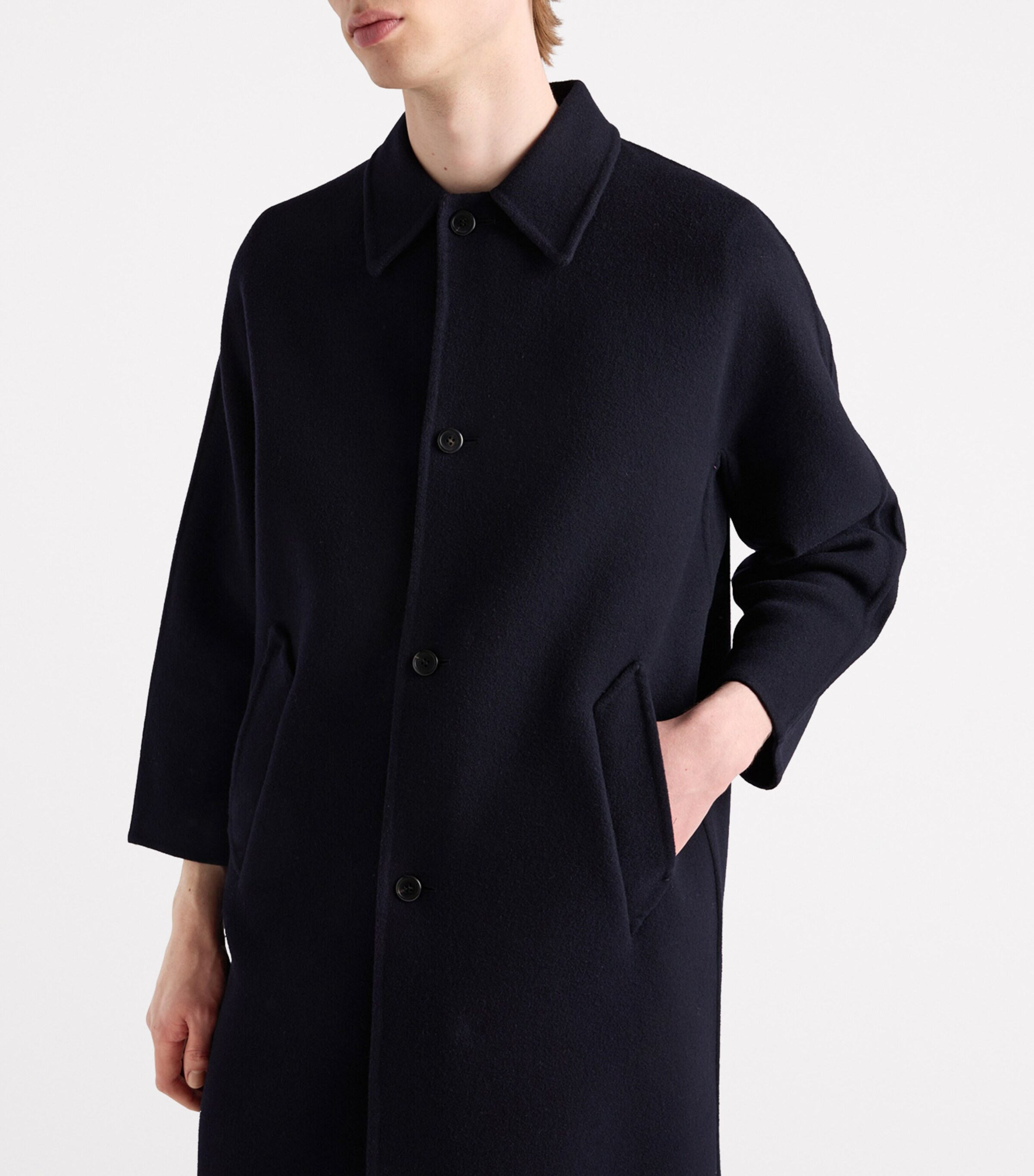 Cashmere-Wool Triangle Cut-Out Coat F0008 Image 3