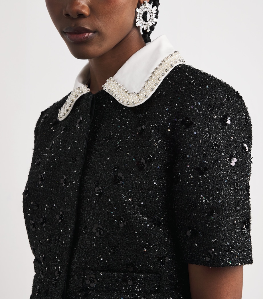 Embellished Tweed Jacket BLACK Image 6