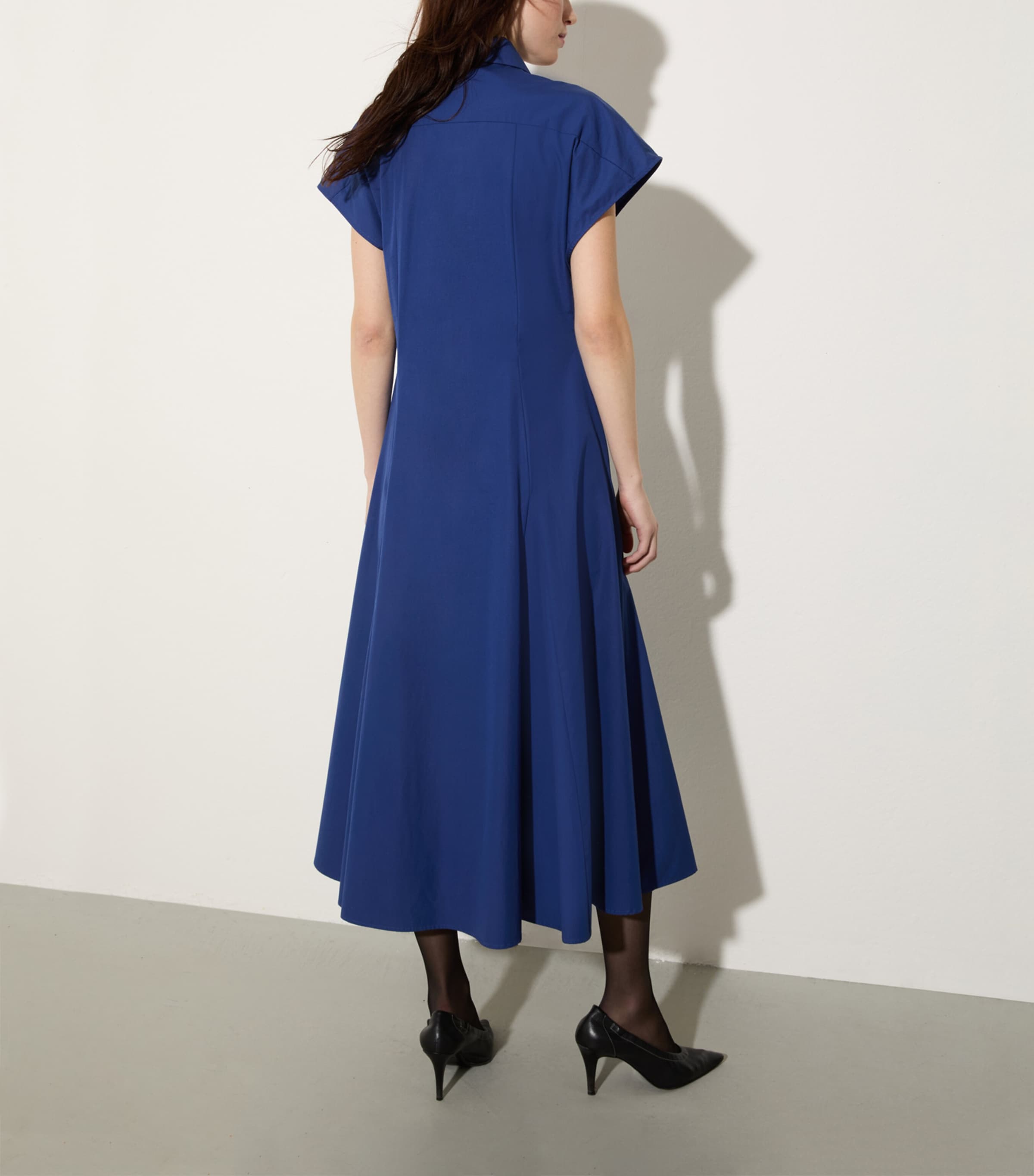 MAX&Co. Womens Cotton Shirt Midi Dress Navy Image 3