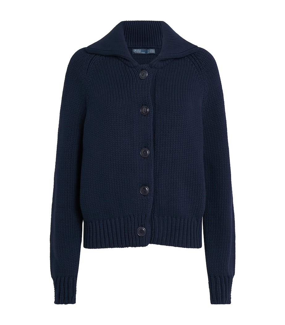 Polo Ralph Lauren Womens Knitted Button-Up Cardigan Cruise Navy Image 1