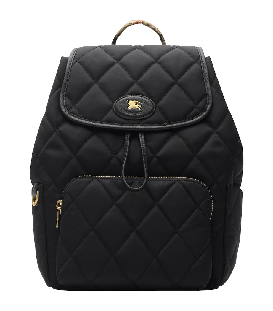 Quilted Horseshoe Backpack BLACK Image 1