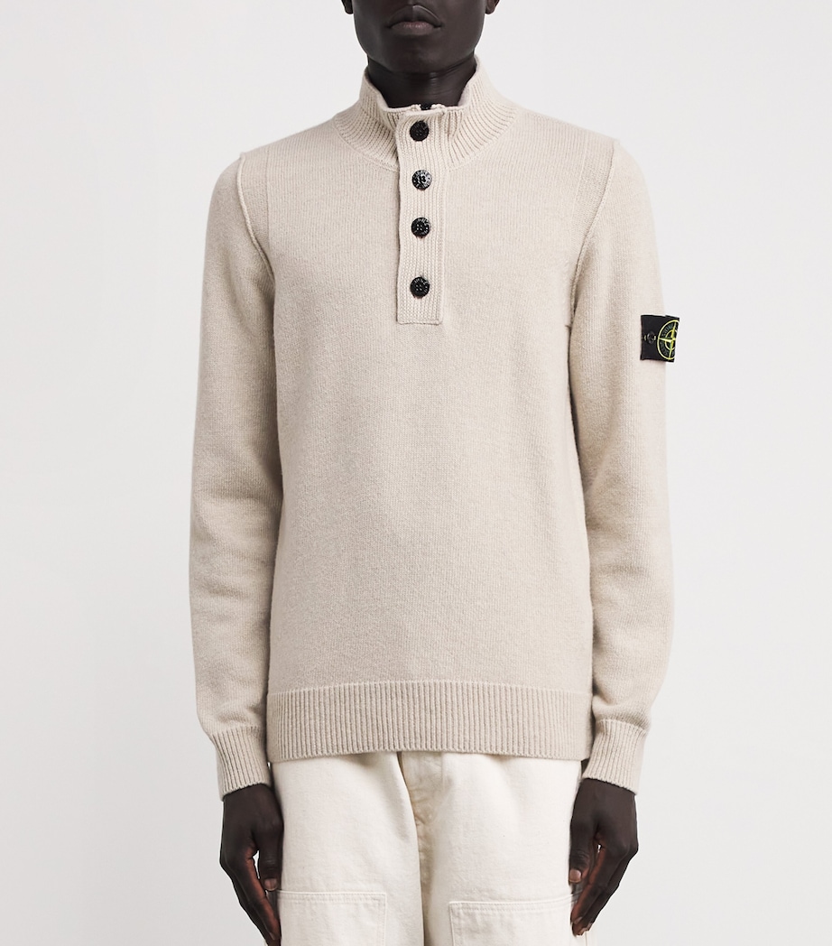 Wool-Blend Half-Zip Sweater V009A Image 3