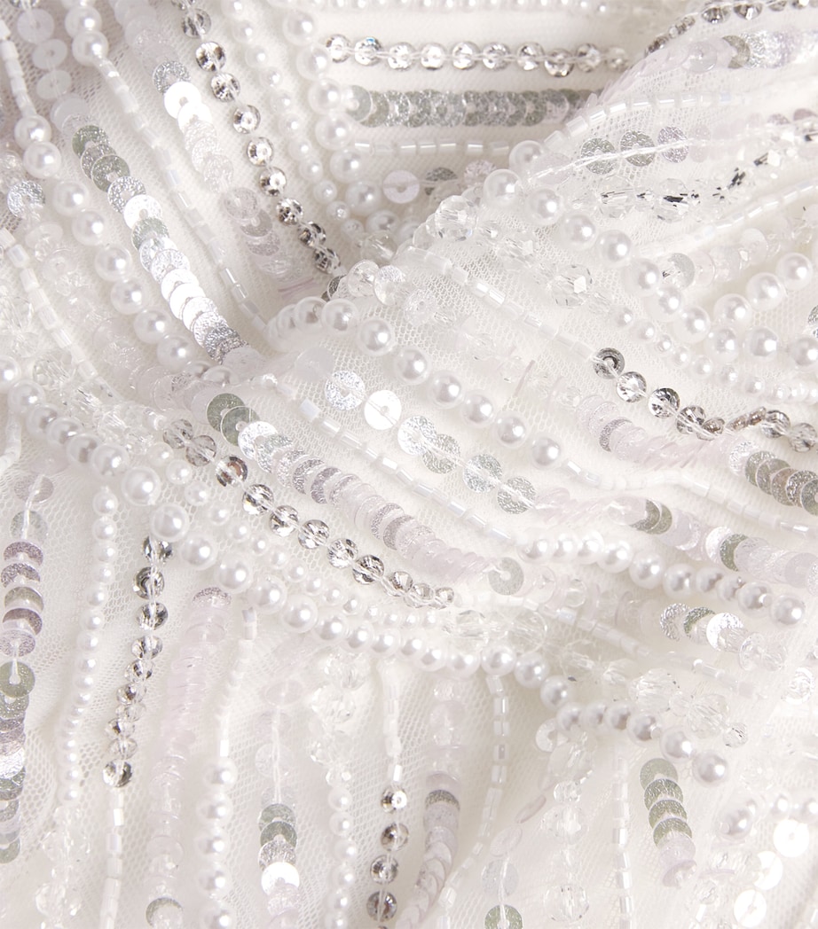 Tulle Embellished Maxi Gown WHITE Image 5