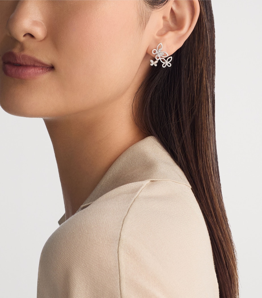 Graff White Gold and Diamond Butterfly Earrings White Gold Image 2