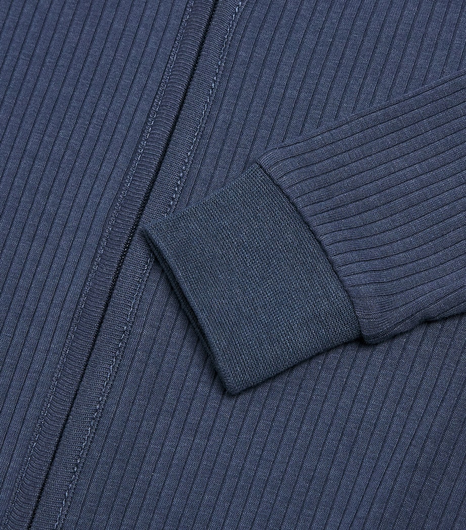 Ribbed Clever Zip Playsuit (9-12 Months) RIBBED NAVY Image 3