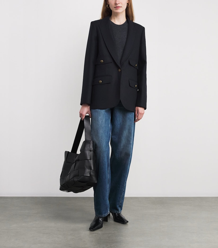 Wool-Blend Single-Breasted Blazer NAVY Image 2