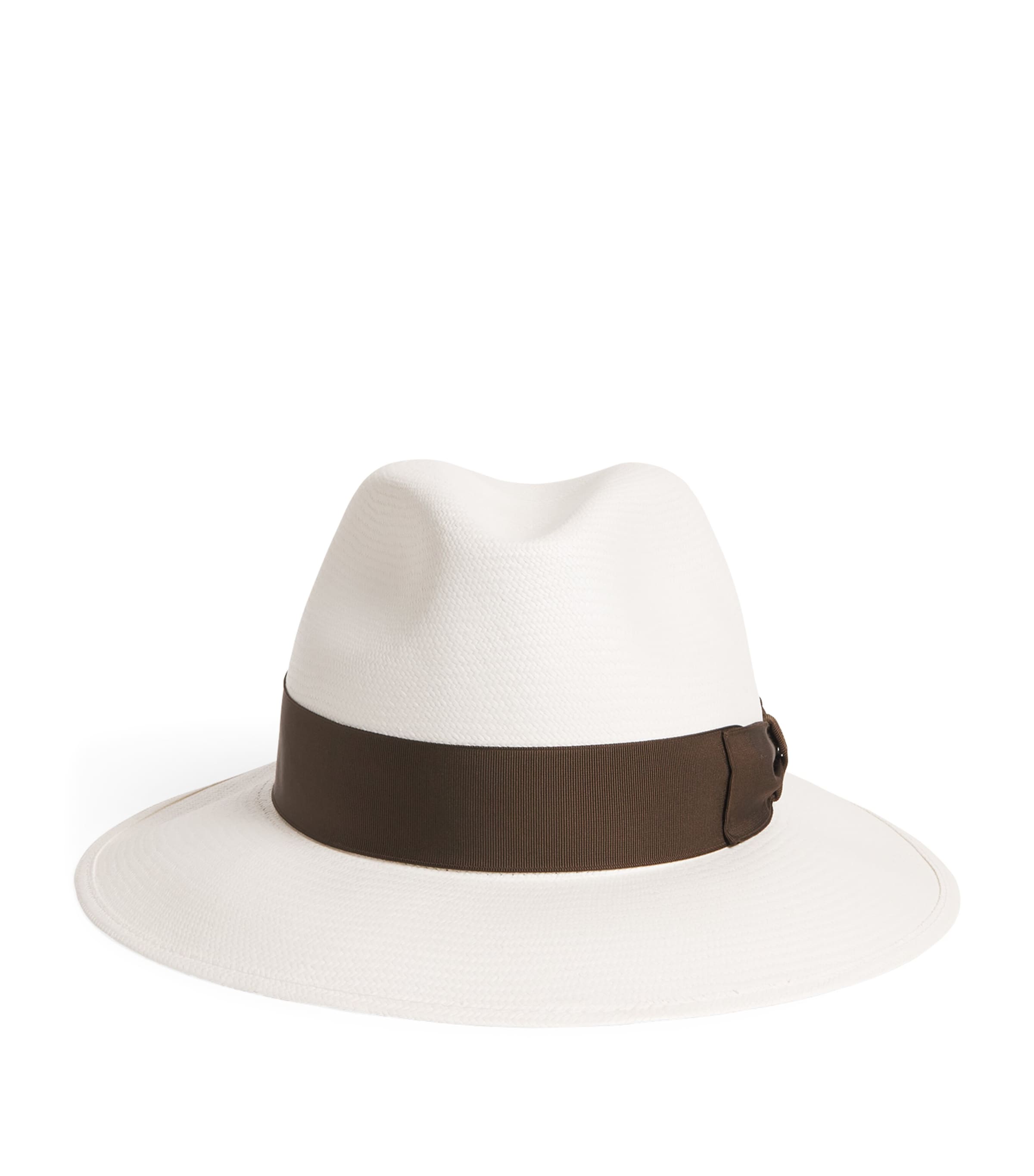 Borsalino Straw Amadeo Large-Brim Panama Hat Sbiancato Image 1