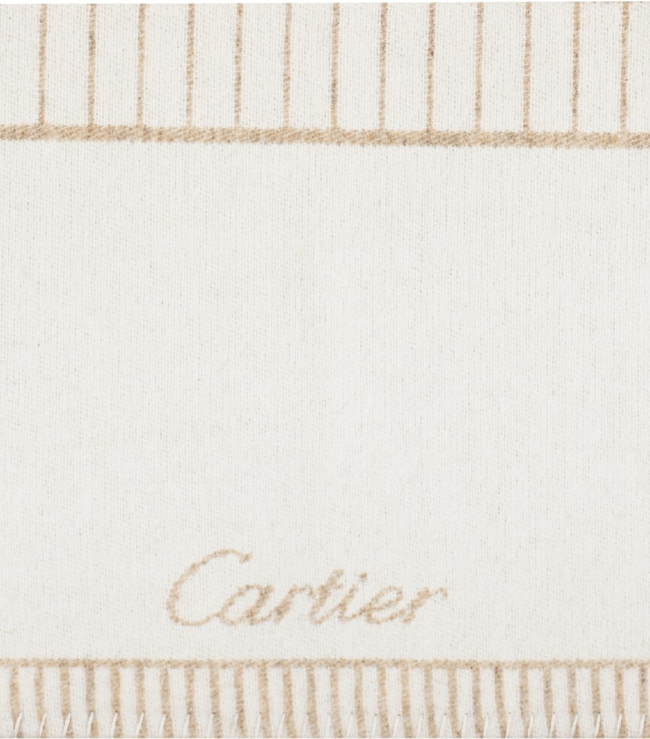 Cartier Merino Wool-Cashmere Panthère de Cartier Blanket Beige Image 4