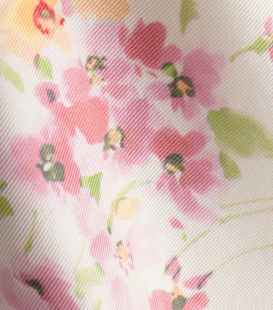 Silk Twill Floral Scarf F04RS Image 2