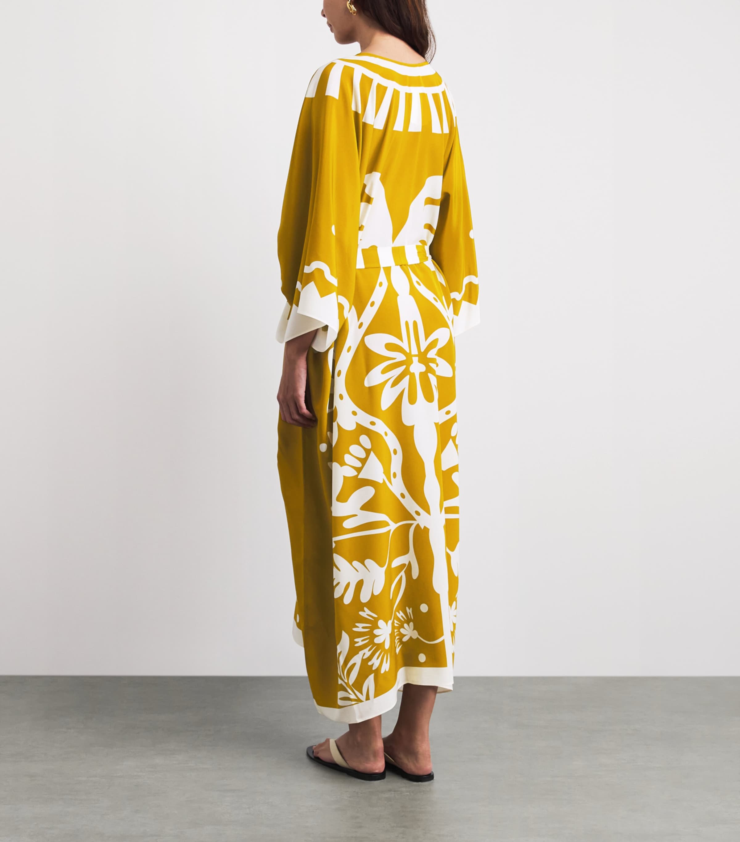 Eres Womens Silk Printed Holi Kaftan Or/panama Image 4