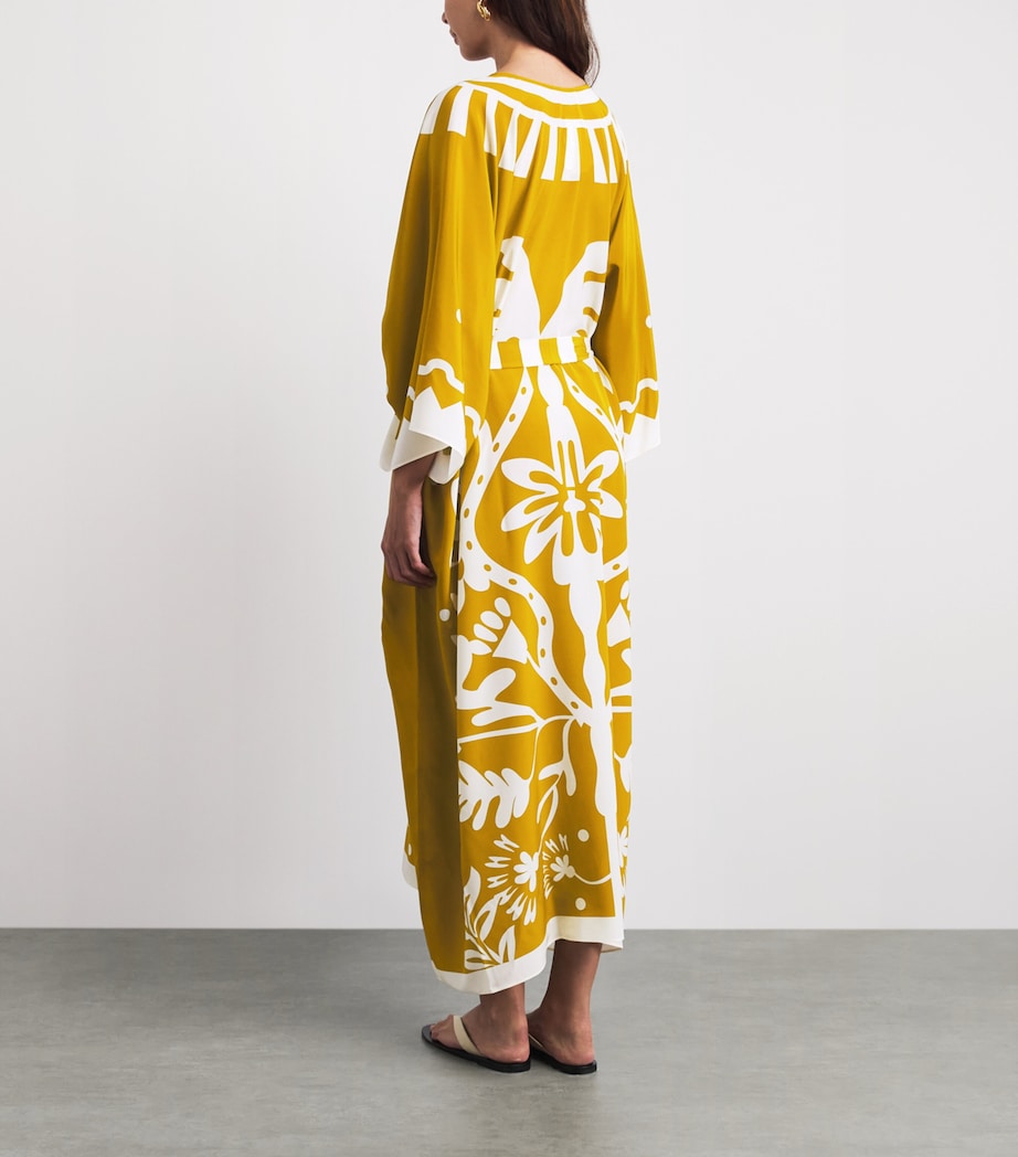 Eres Womens Silk Printed Holi Kaftan Or/panama Image 4