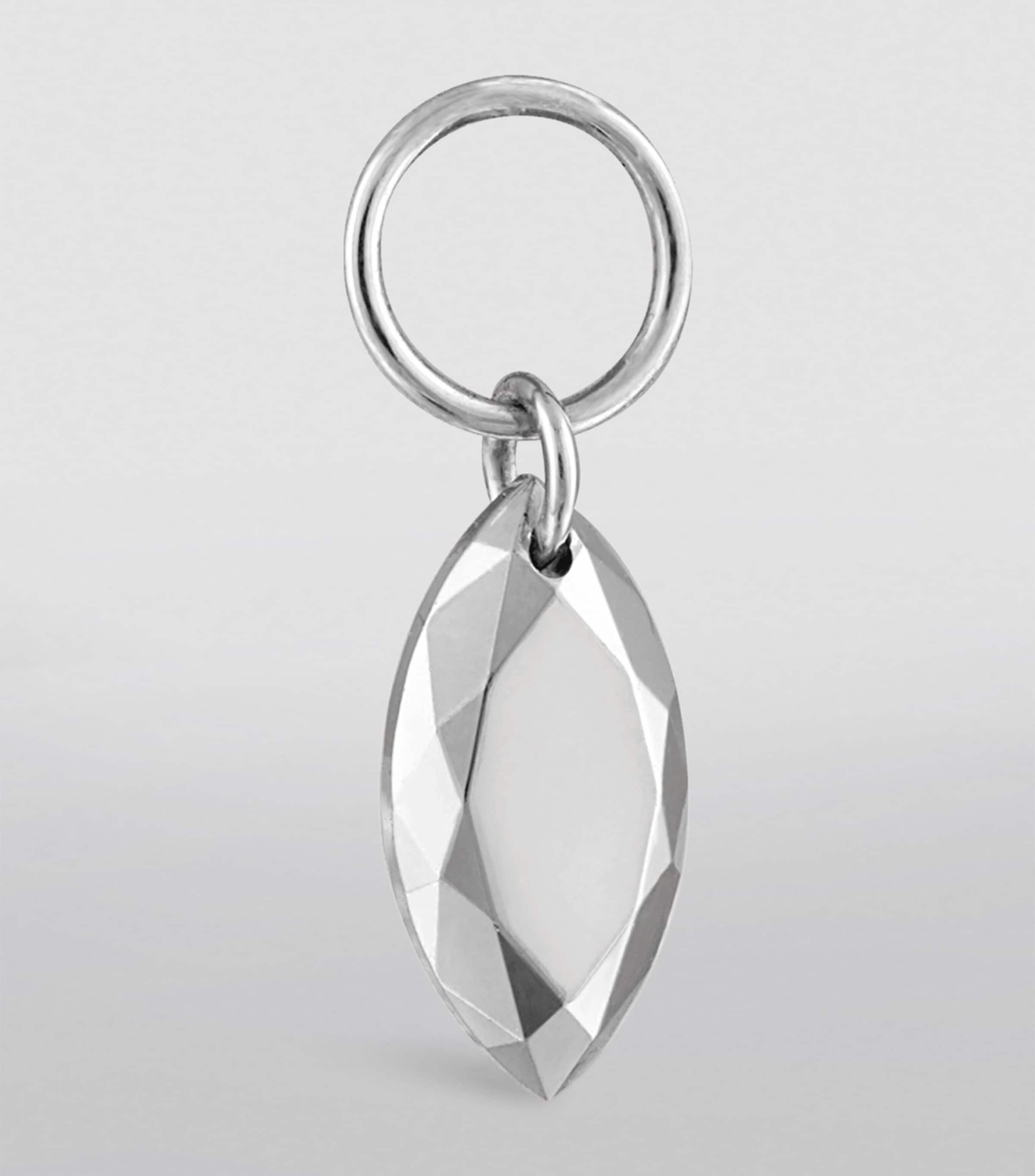 Faceted Gold Marquise Charm (6.5mm) WHITE GOLD Image 3