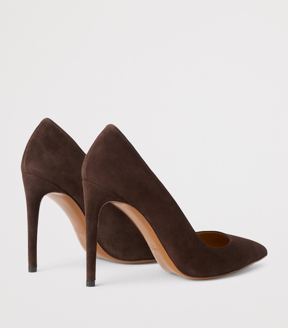 Ralph Lauren Collection Suede Celia Heeled Pumps 100 Luggage Brown Image 3