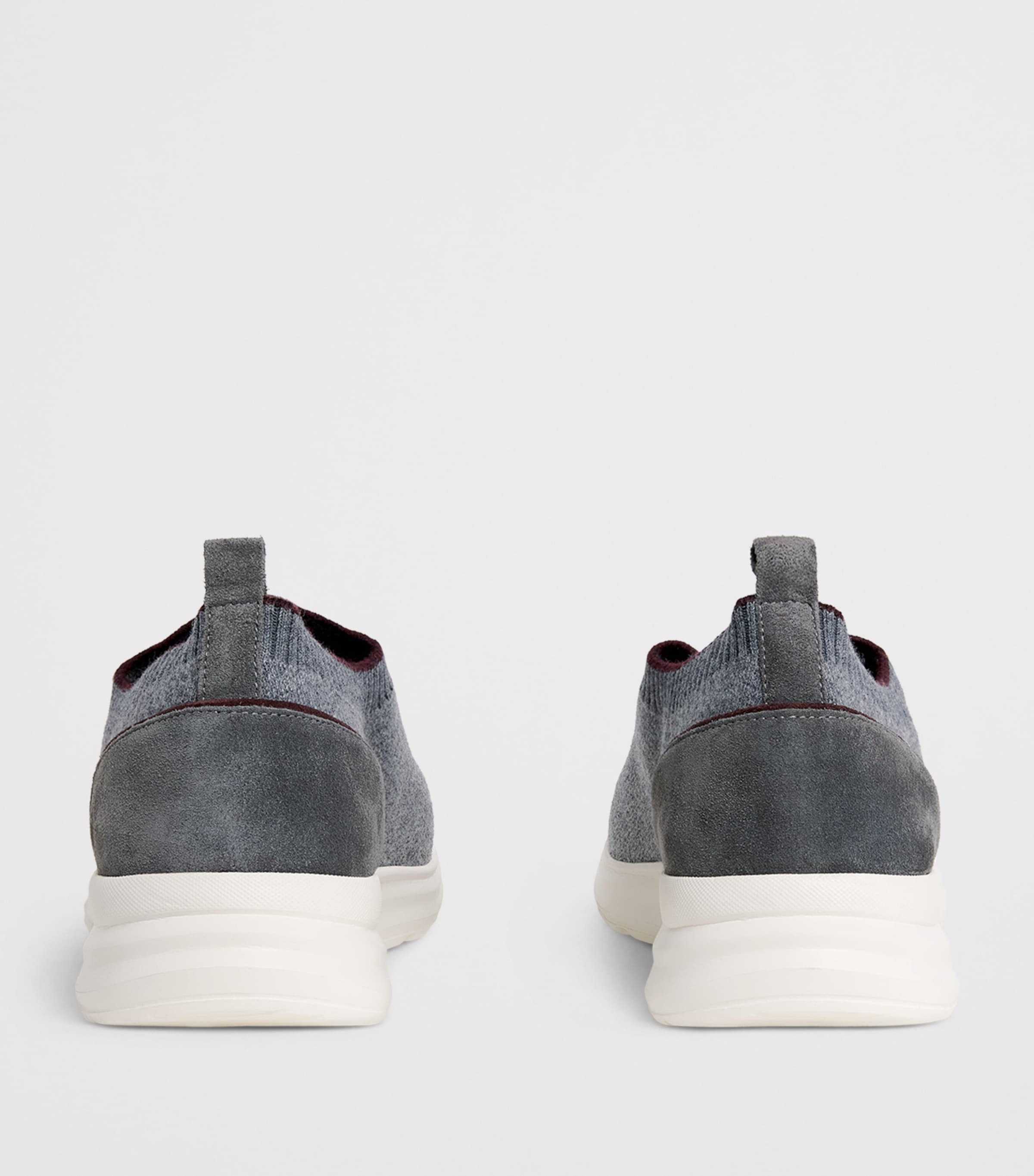 Eleventy Mens Knitted Panel Sneakers Grigio Medio, Bordea Image 5