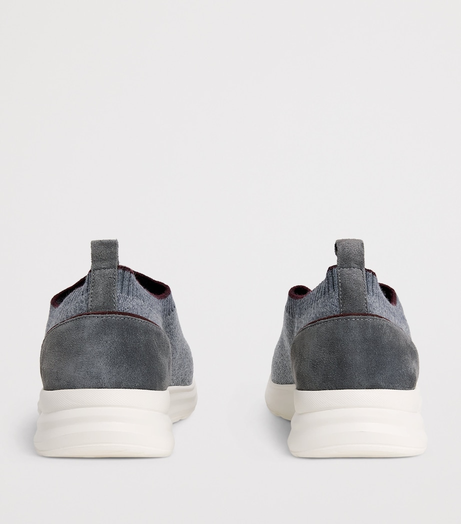Eleventy Mens Knitted Panel Sneakers Grigio Medio, Bordea Image 5