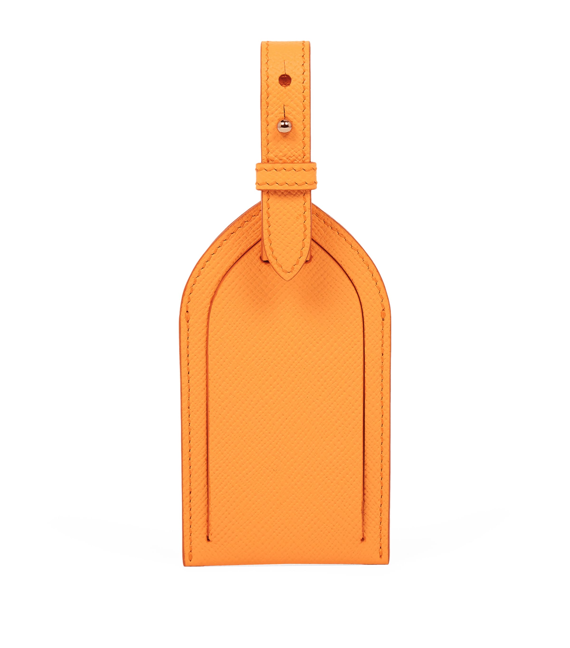 Smythson Calfskin Panama Luggage Tag Light Orange Image 1