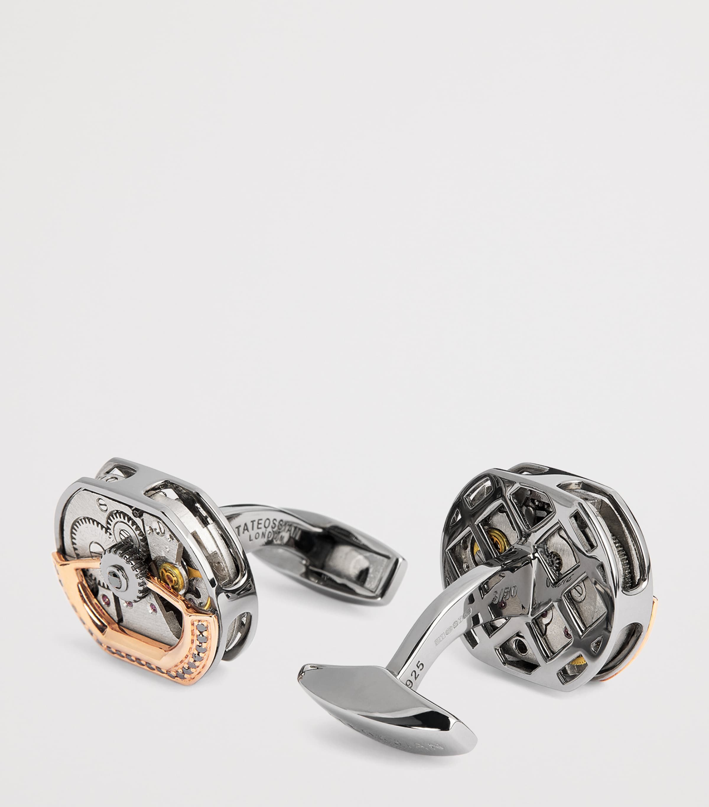 Sterling Silver and Black Diamond Cufflinks BLACK Image 5