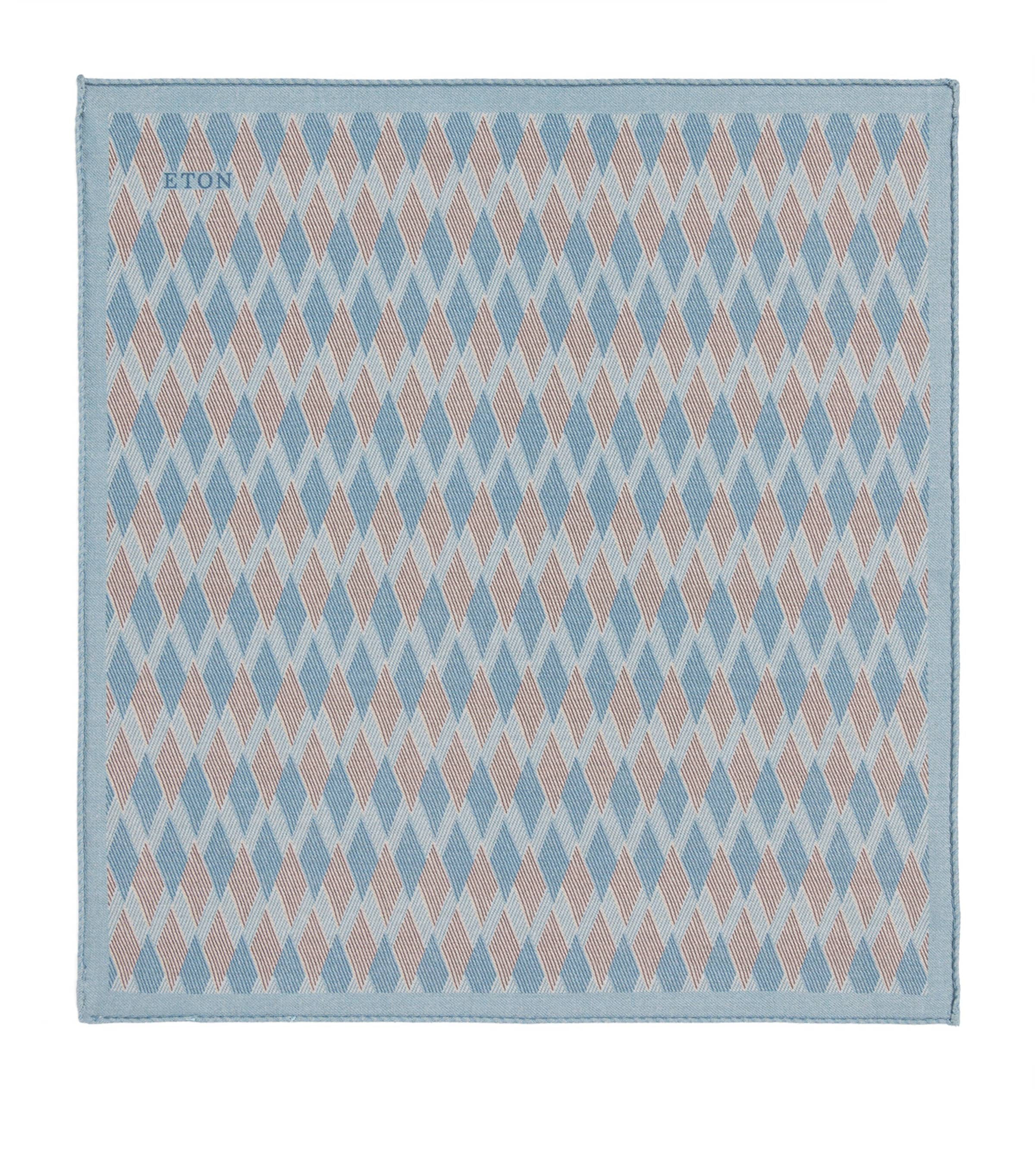 Eton Wool Pocket Square Light Blue Image 1