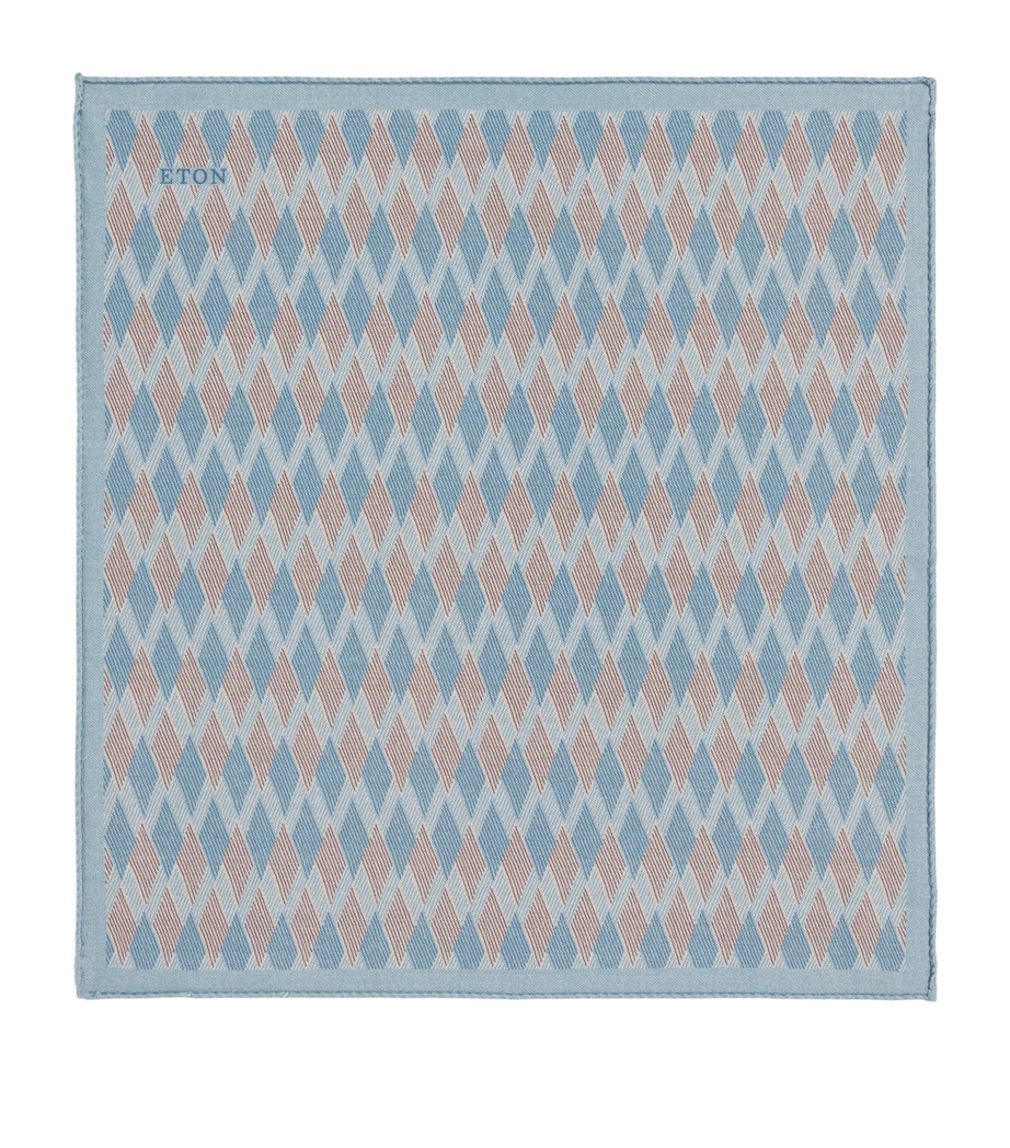 Eton Wool Pocket Square Light Blue Image 1
