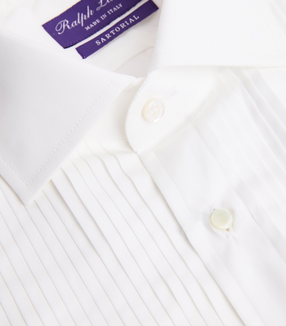 Ralph Lauren Purple Label Mens Pleated Tuxedo Shirt White Image 5