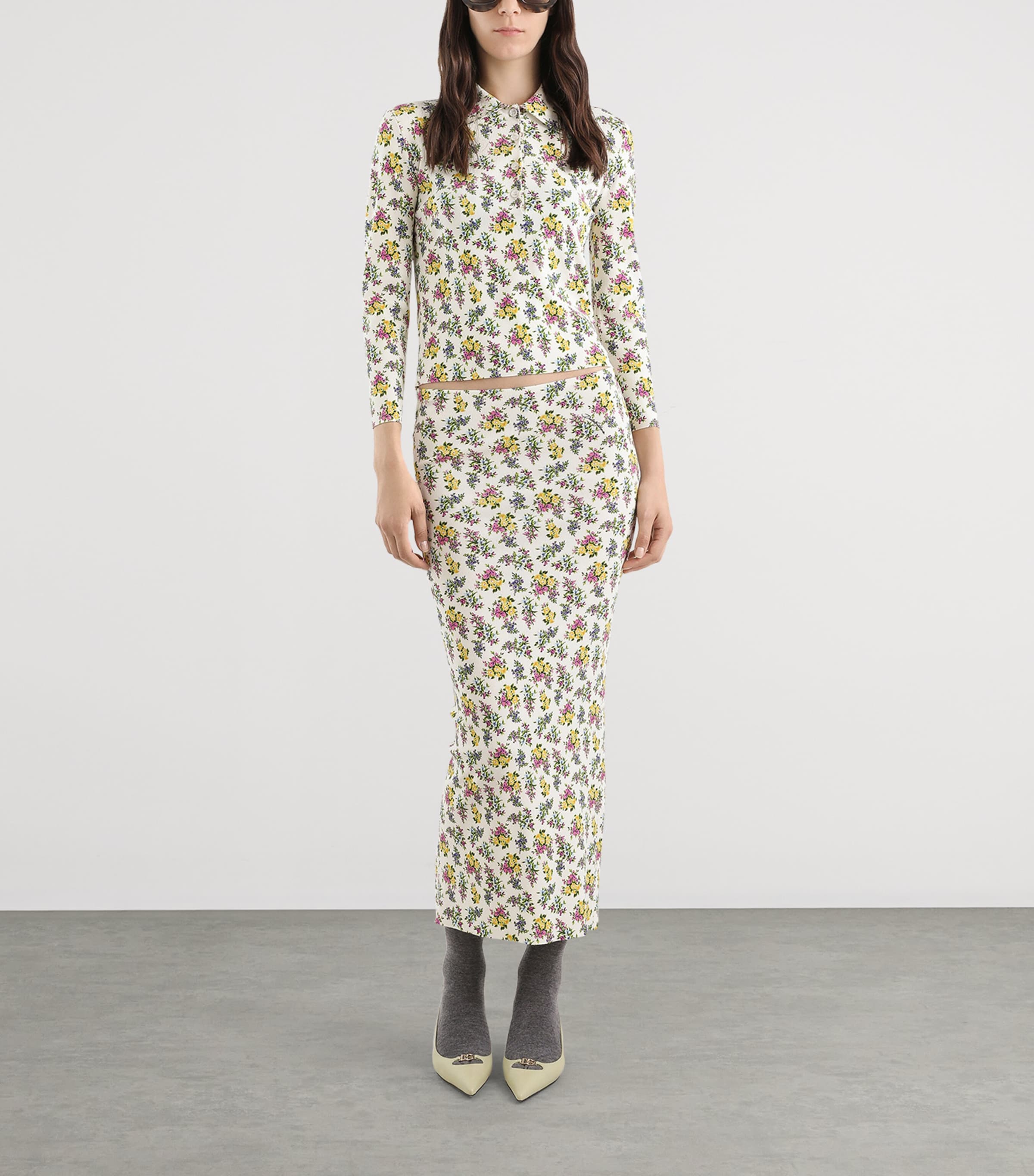 Dolce&Gabbana Womens Floral Print Maxi Skirt Fior Image 2