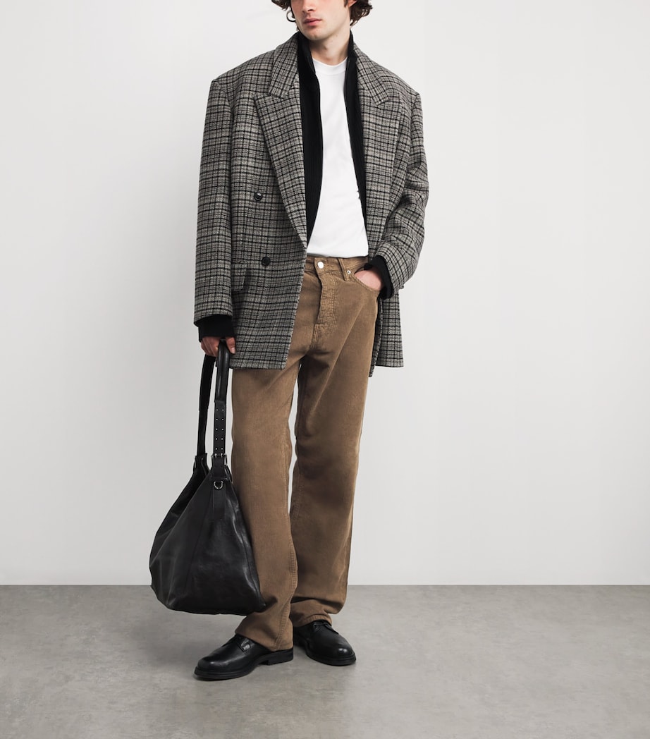 Cotton Corduroy Straight Trousers TAUPE 160 Image 2