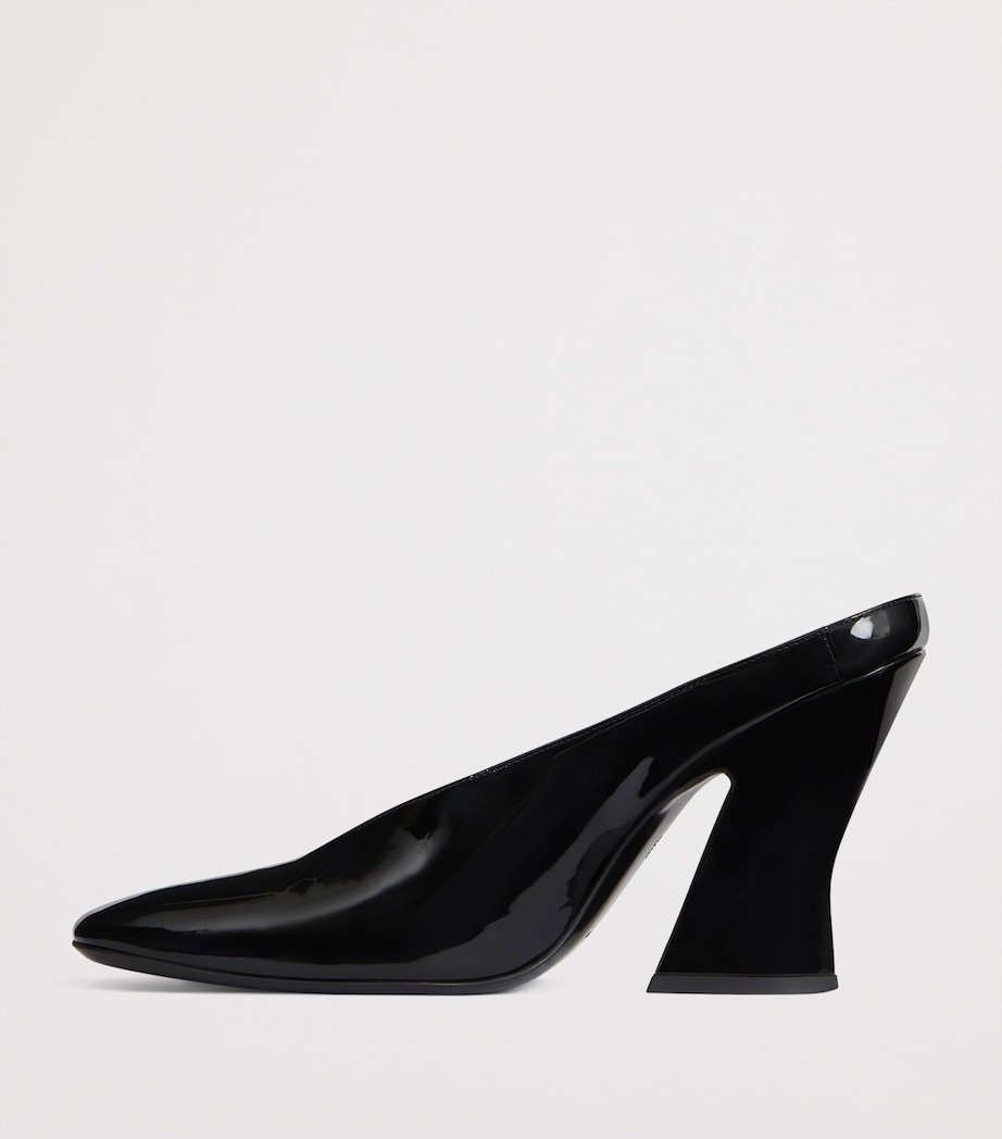 Patent Leather Sculptural Pumps 95 BLACK Image 3