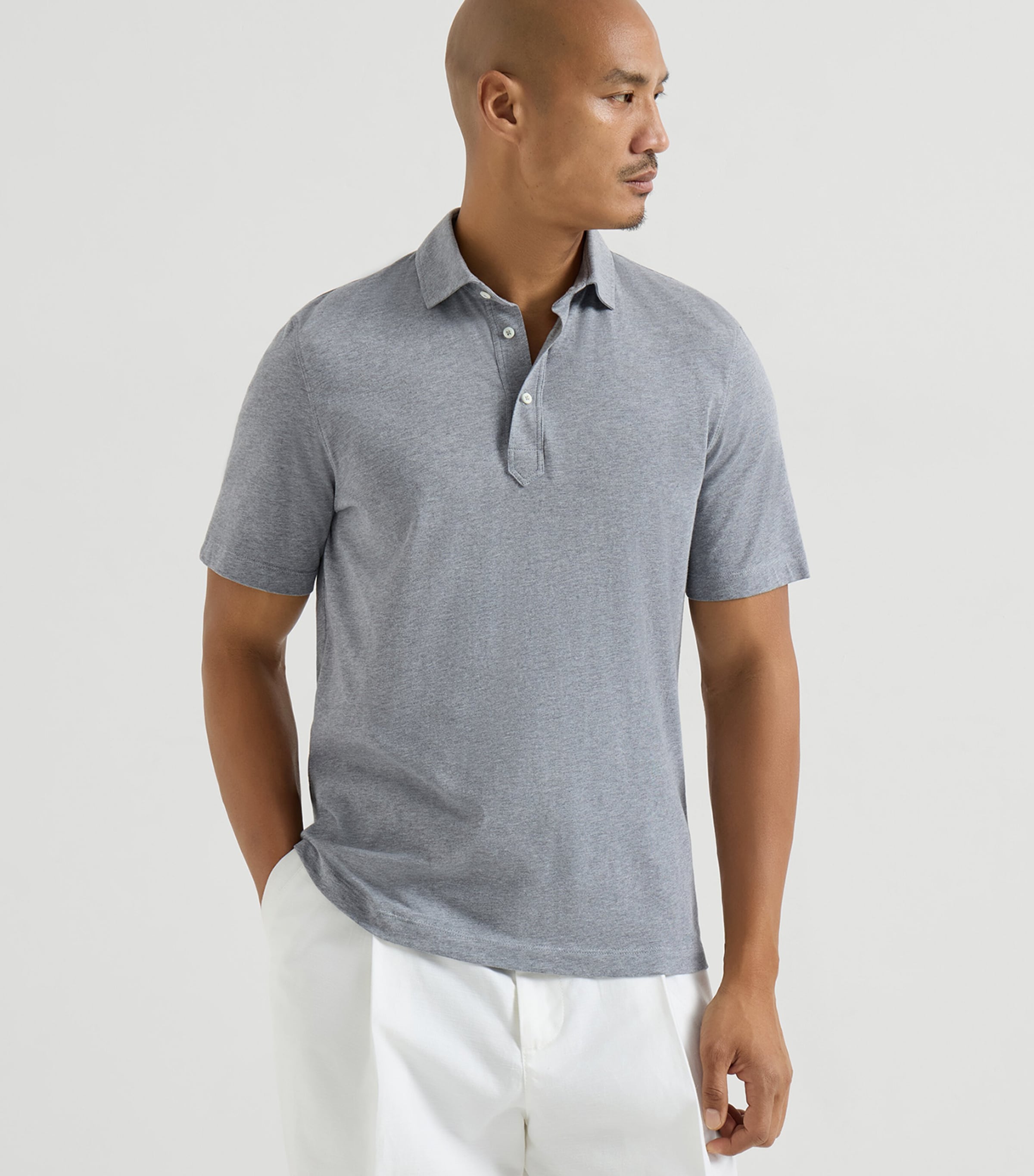 Brunello Cucinelli Mens Cotton Jersey Polo Shirt Image 3