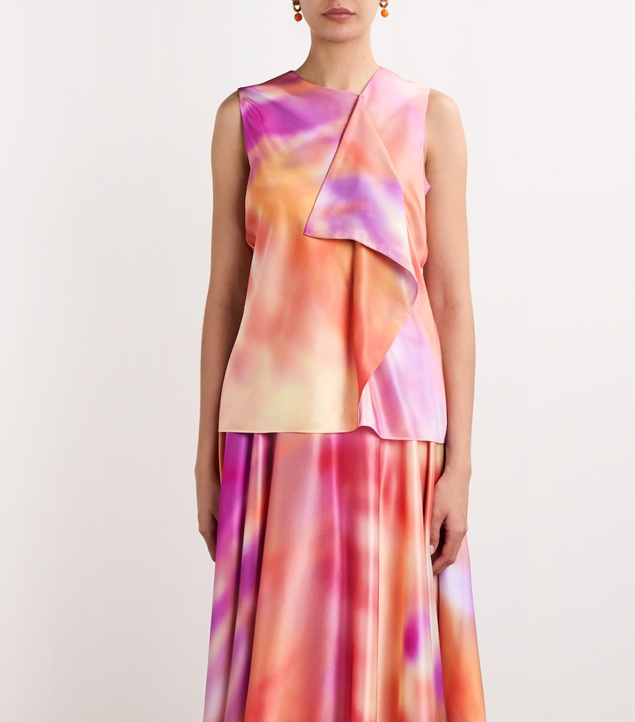 Roksanda Womens Satin Kiara Blouse Wisteria / Pina Image 3