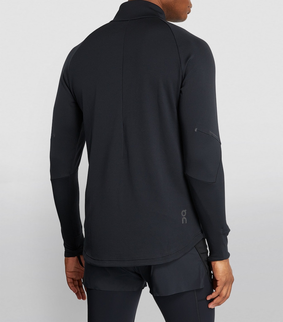 Climate Zip-Up Long-Sleeve T-Shirt BLACK Image 4