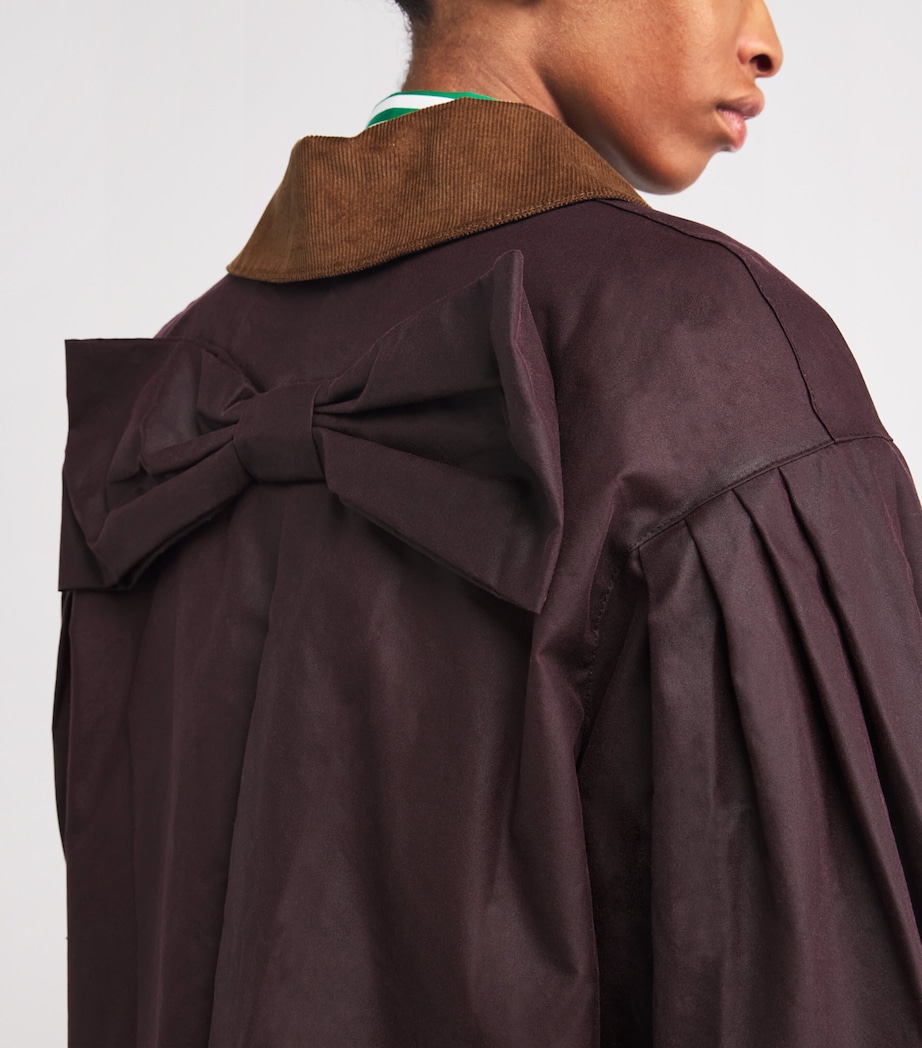 x FARM Rio Waxed Cotton Thais Jacket BRDEAUX/CRM HRT PRNT Image 7