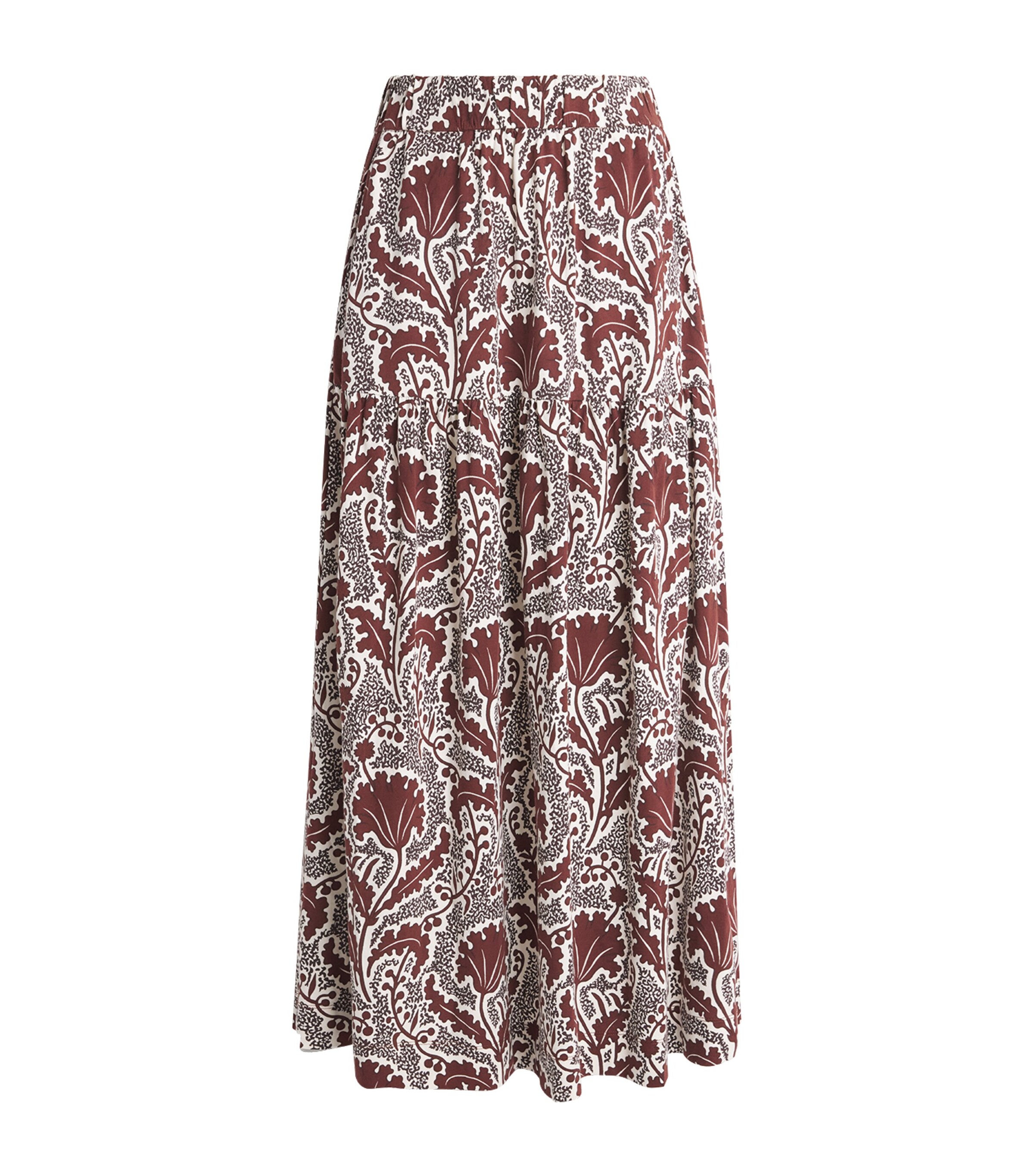 ME+EM Womens Wildflowers Midi Skirt Cinnamon Brown Multi Image 1