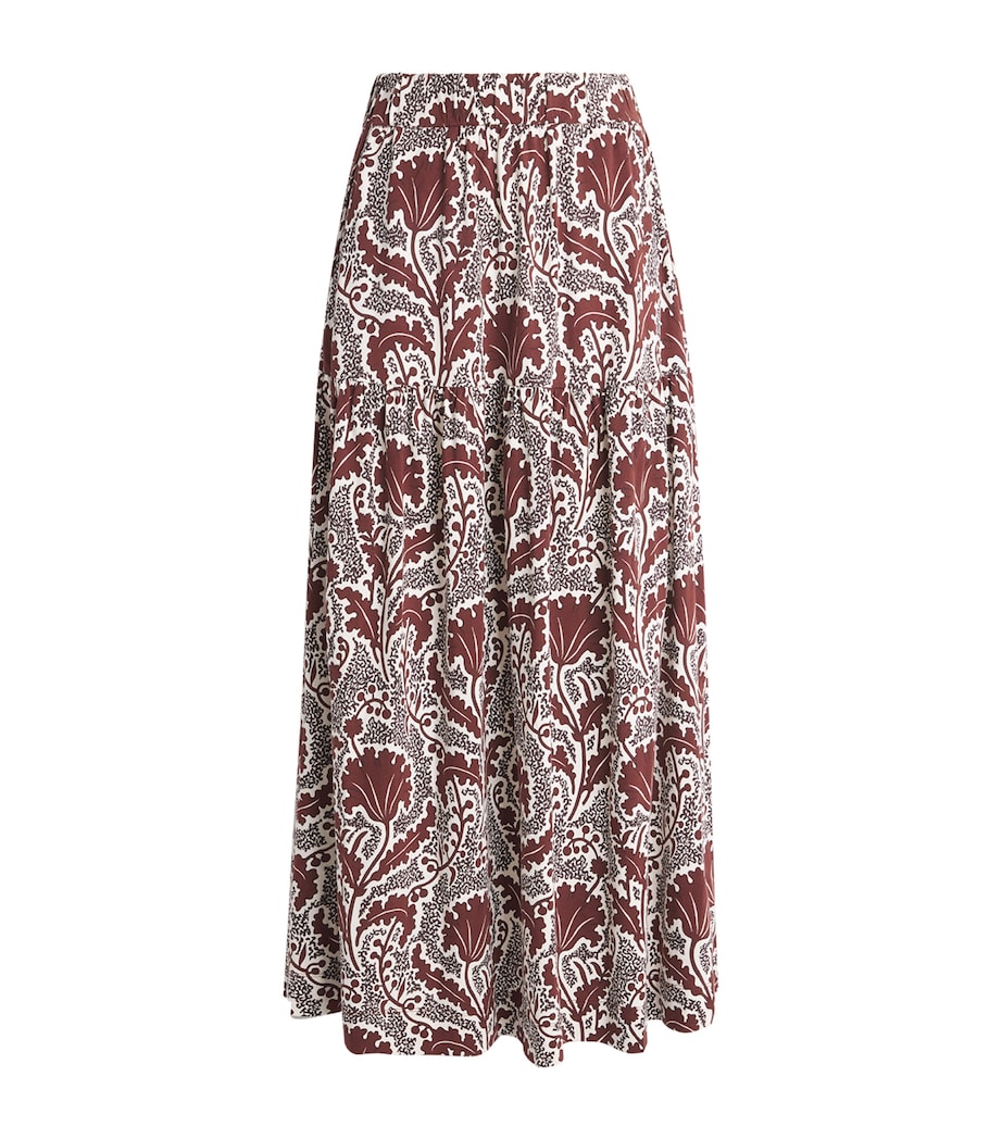 ME+EM Womens Wildflowers Midi Skirt Cinnamon Brown Multi Image 1
