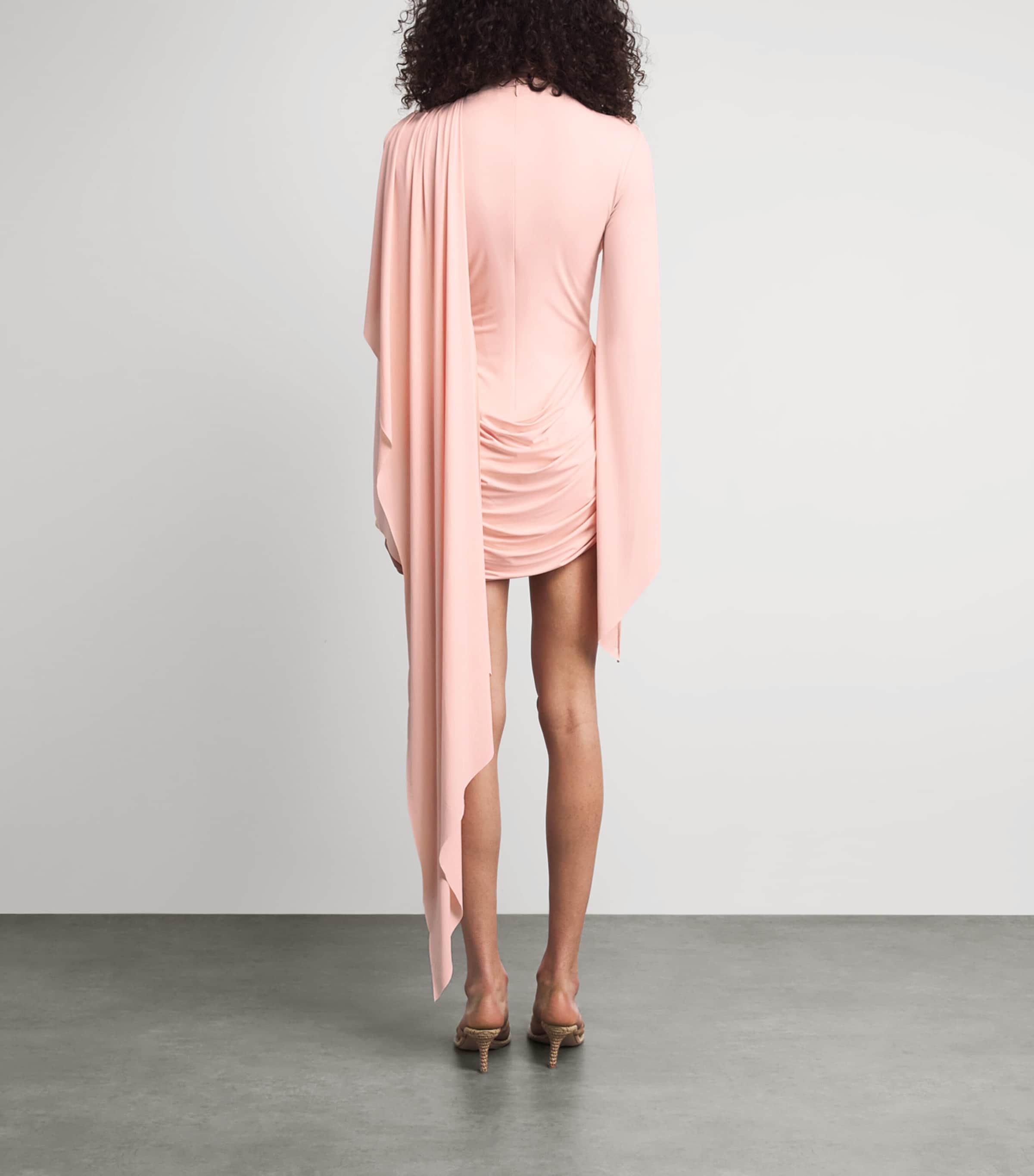 De La Vali Womens Draped Perisa Mini Dress Baby Pink Image 4