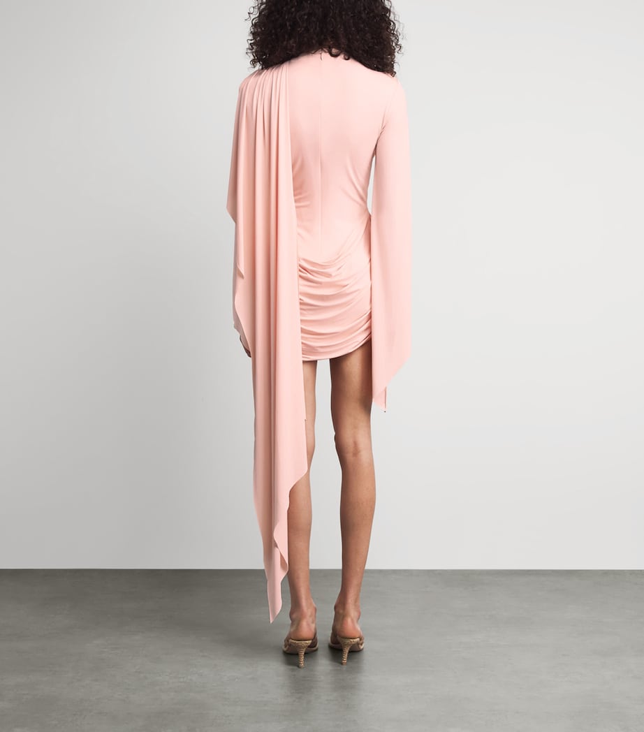 De La Vali Womens Draped Perisa Mini Dress Baby Pink Image 4