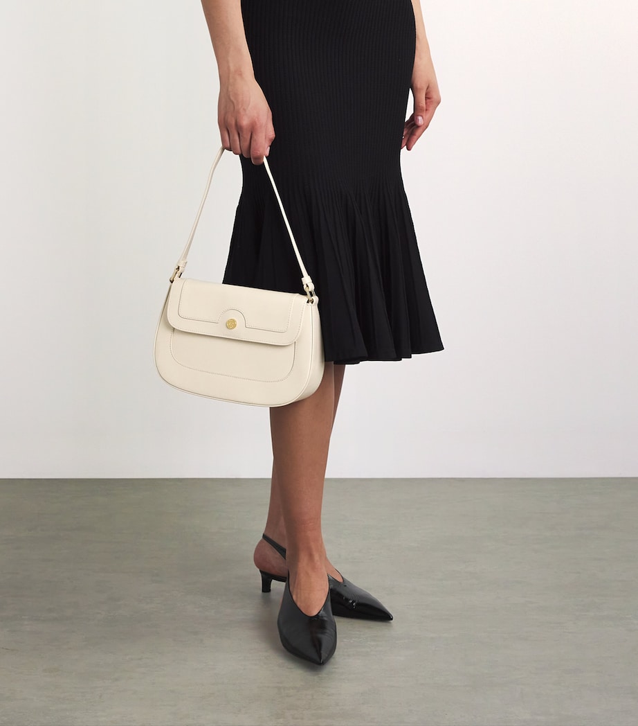 Harrods Leather Shoulder Bag Birch Image 2